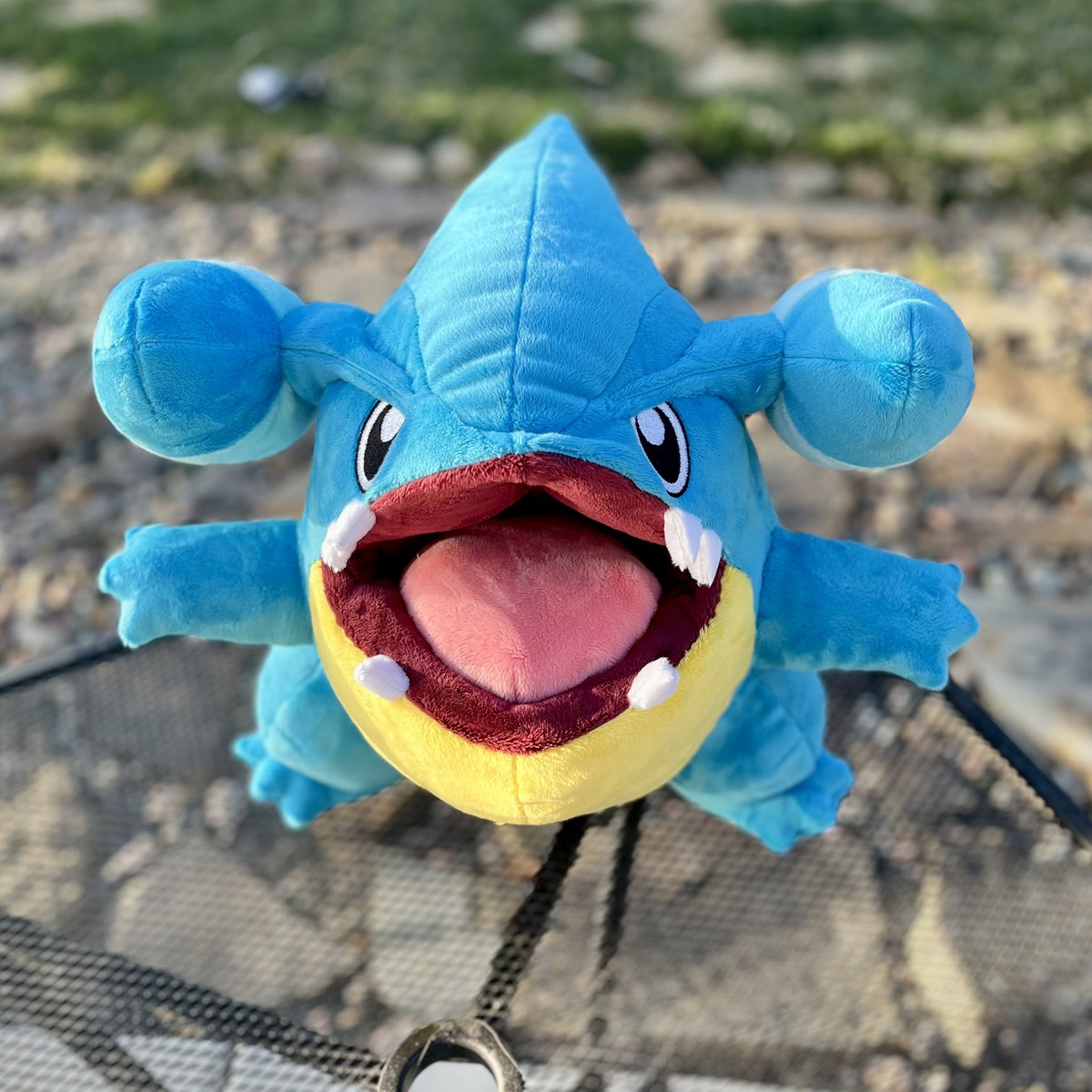 My pride and joy over the past month! Here’s ✨shiny✨ gible!
My buddy was patterned by me (and my first open mouthed plush patterned by me!)