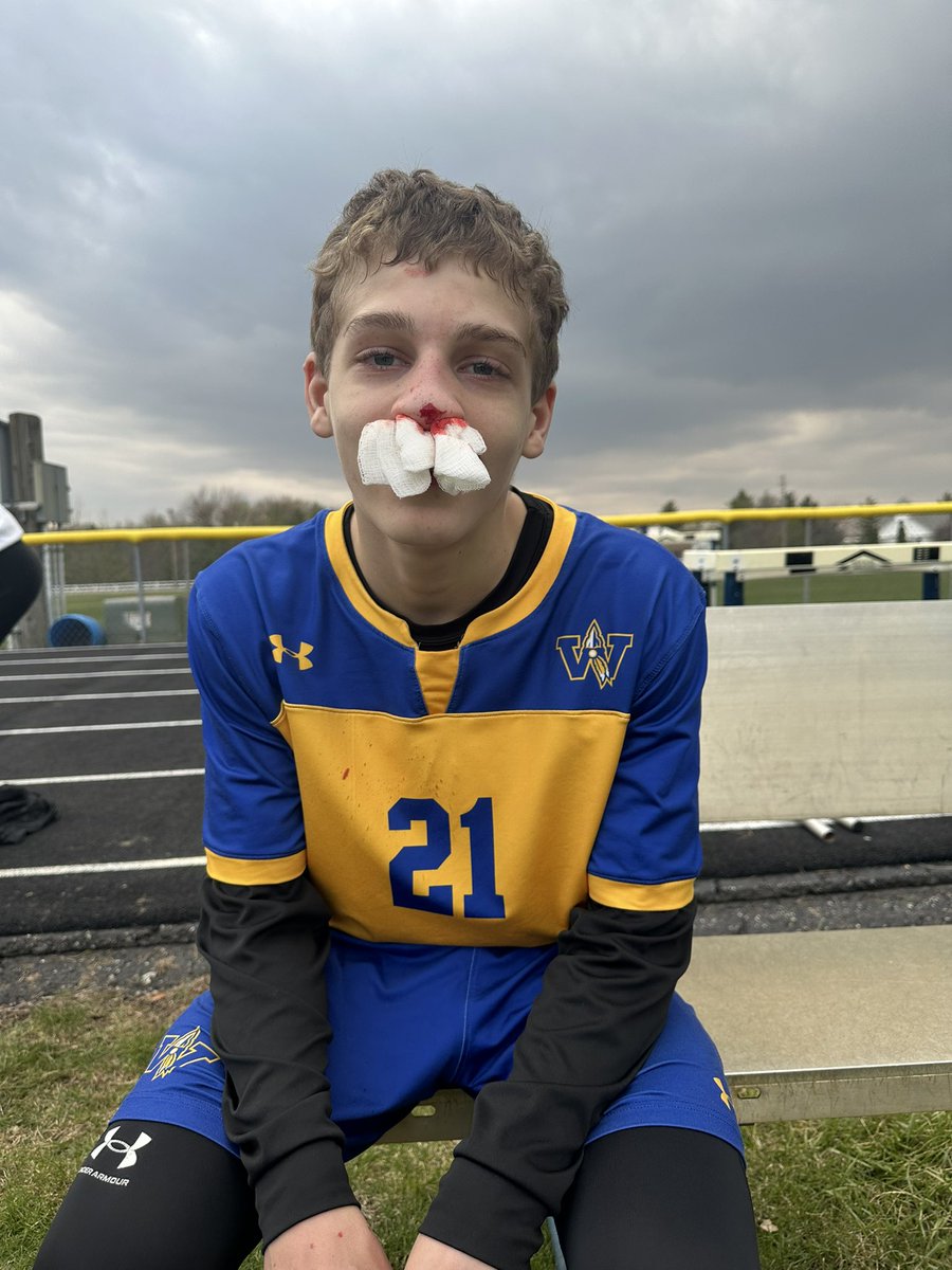 Tough soccer game for Sam tonight.