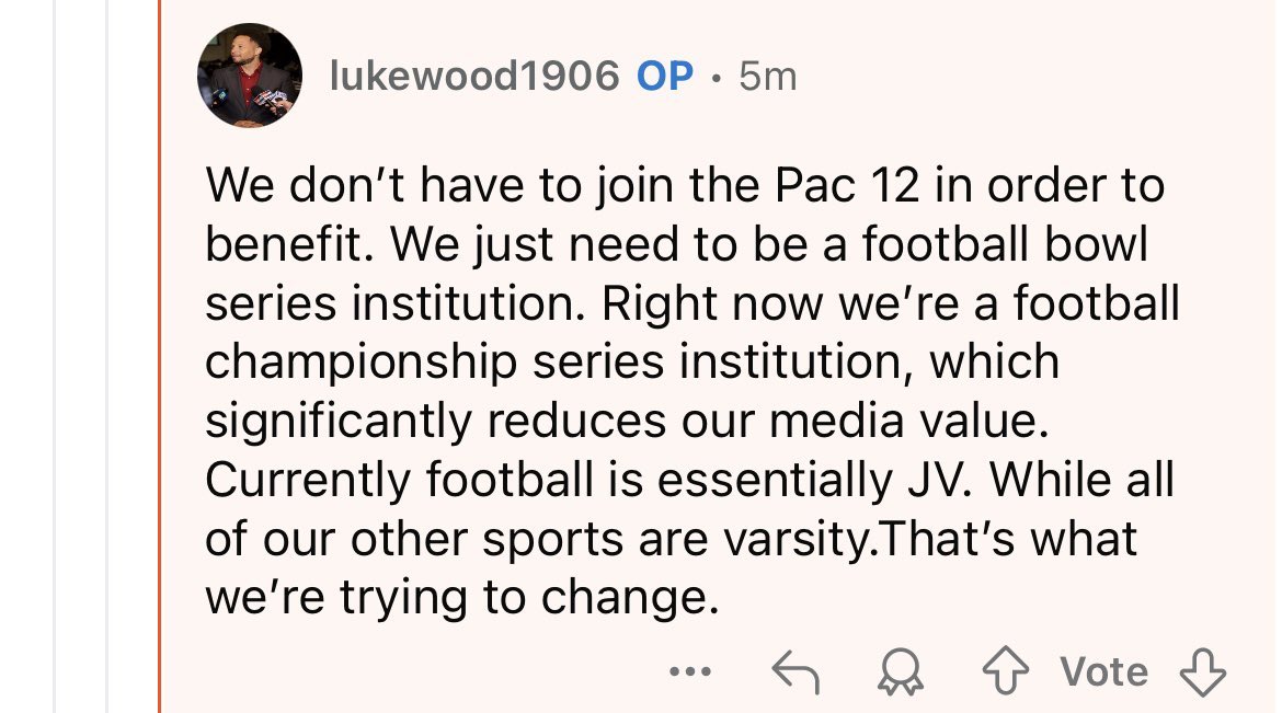 Reddit_FCS's tweet photo. Sorry to the good fans of @SacHornetsFB, but any good will we might have given your team on their exit from the FCS was lost because of your president’s response here: https://t.co/NgUP0OzuzY