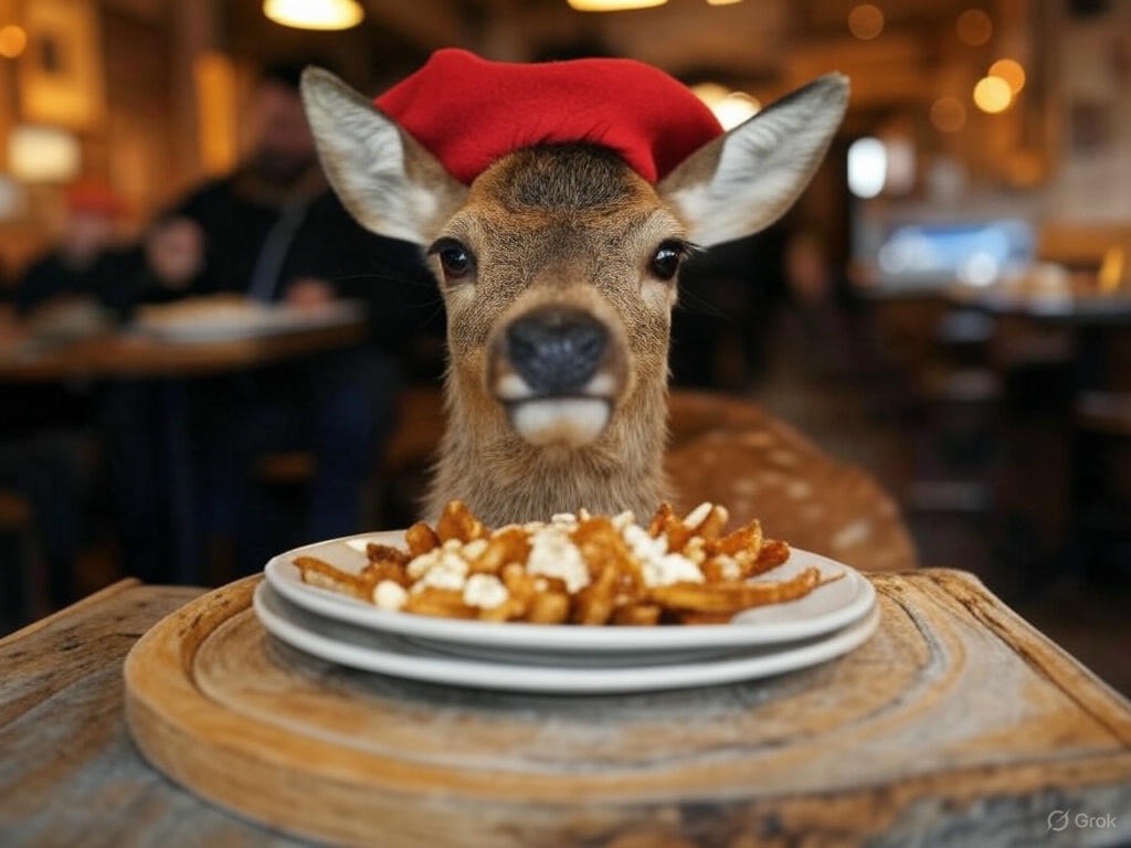 AlabamaSaloli's tweet photo. Grab your forks—it’s National Poutine Day! We celebrate Canada’s iconic dish of fries, cheese curds, and gravy. Comfort food at its finest!
#NationalPoutineDay #PoutineLove #DateInFocus #TodayWeCelebrate https://t.co/R76tzaKOe5