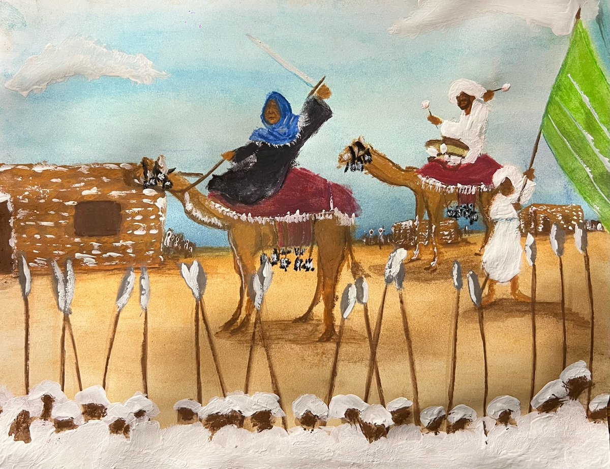 Muhayra bint ‘Abud, Shayqiyya poetess who led her tribe into battle against the invading army of Muhammad ‘Ali Pasha (1820)

“her tribesmen rallied around her like European troops around their standard”