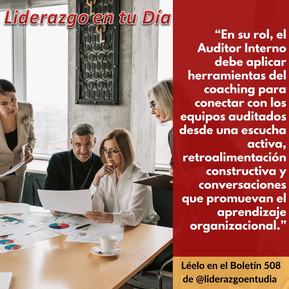LEE y COMPARTE el Boletín Nro.508 denominado "El Auditor Interno más allá del Control, un Arquitecto del futuro Organizacional..." Disponible en el Link lnkd.in/eHRpN86 Búscalo YA!!! Es completamente Gratis.

#diosesmilider #coaching #gerencia #liderazgo