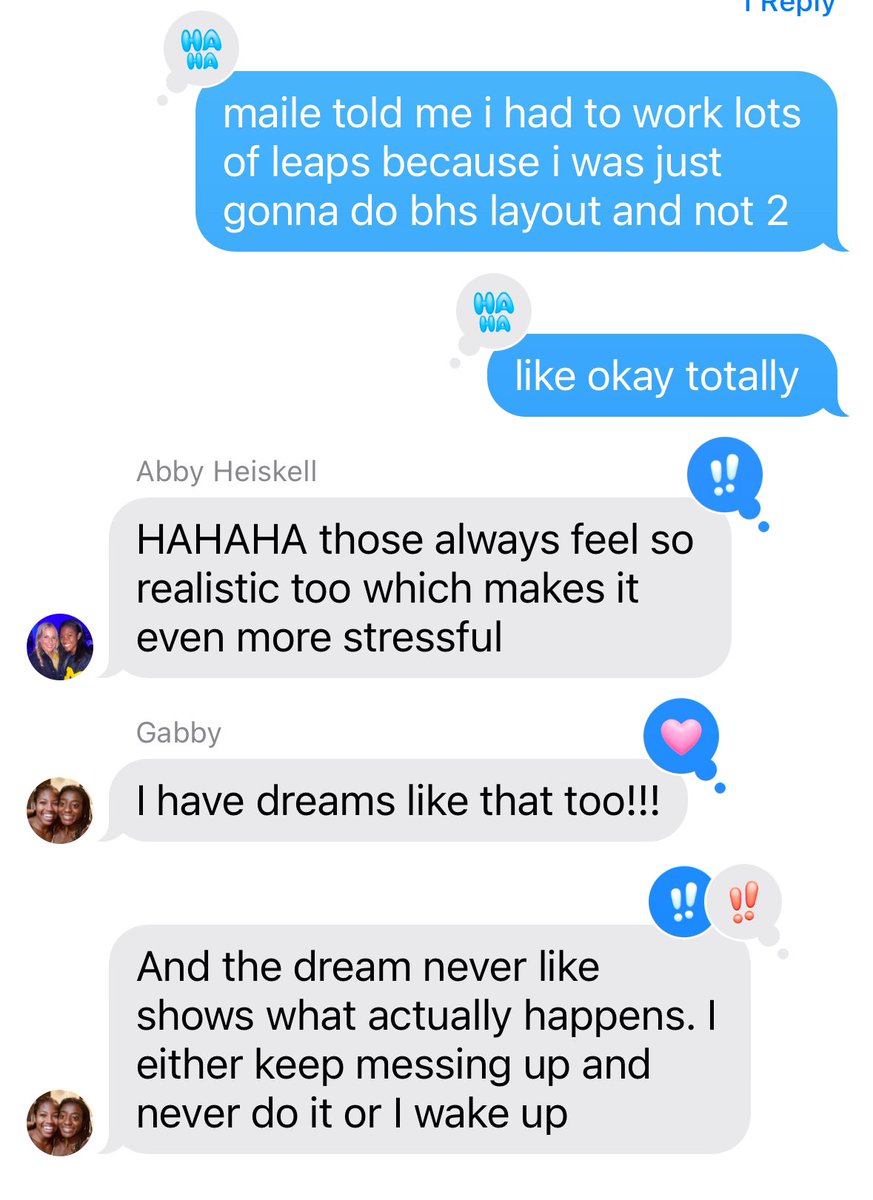 sierrabbrooks_'s tweet image. I already put this on insta but I鈥檓 dying to know everyone鈥檚 most insane gymnastics dream they鈥檝e had hahaha