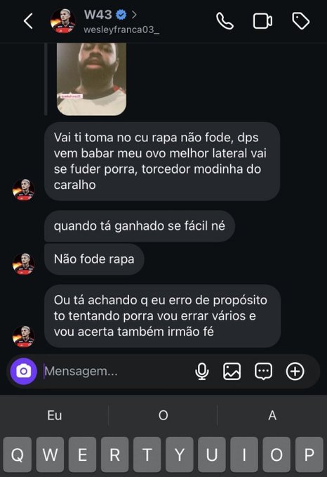 liberta___depre's tweet photo. Wesley, do Flamengo, respondeu assim as críticas de um torcedor do Flamengo no Instagram.

📽️: Reprodução / 📷: Divulgação https://t.co/4pvINWtnLK