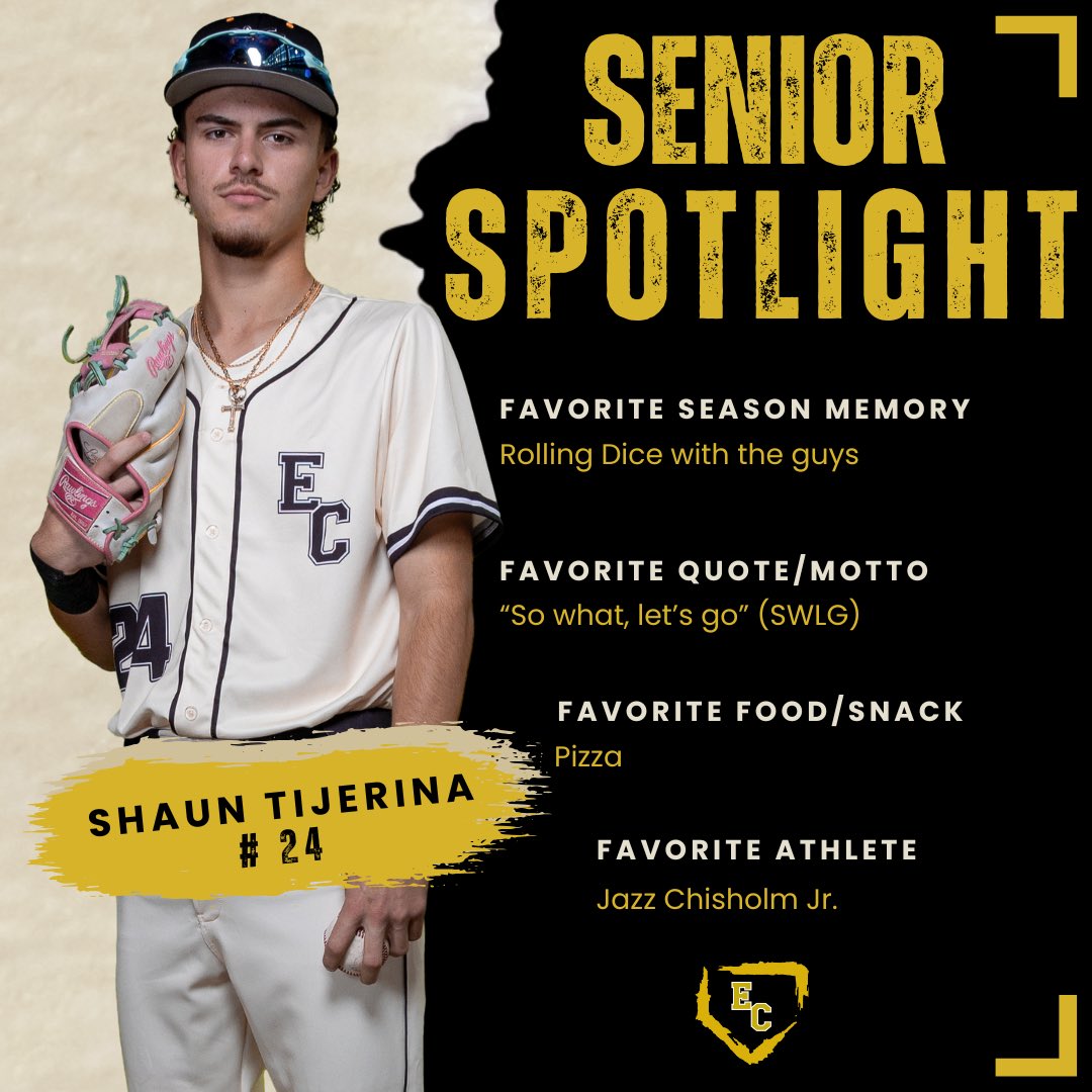 EC Hornet Baseball (@_ecbaseball) on Twitter photo 🟨⬛ SENIOR SPOTLIGHT ⬛🟨
#️⃣ 24 —— Shaun Tijerina
Always composed. Always clutch.
<a href="/_ECAthletics/">ECHS Hornet Athletics</a> <a href="/ECISDtweets/">East Central ISD</a> <a href="/ArriolaSuzette/">Suzette Arriola</a> 🟨⬛ SENIOR SPOTLIGHT ⬛🟨
#️⃣ 24 —— Shaun Tijerina
Always composed. Always clutch.
<a href="/_ECAthletics/">ECHS Hornet Athletics</a> <a href="/ECISDtweets/">East Central ISD</a> <a href="/ArriolaSuzette/">Suzette Arriola</a>