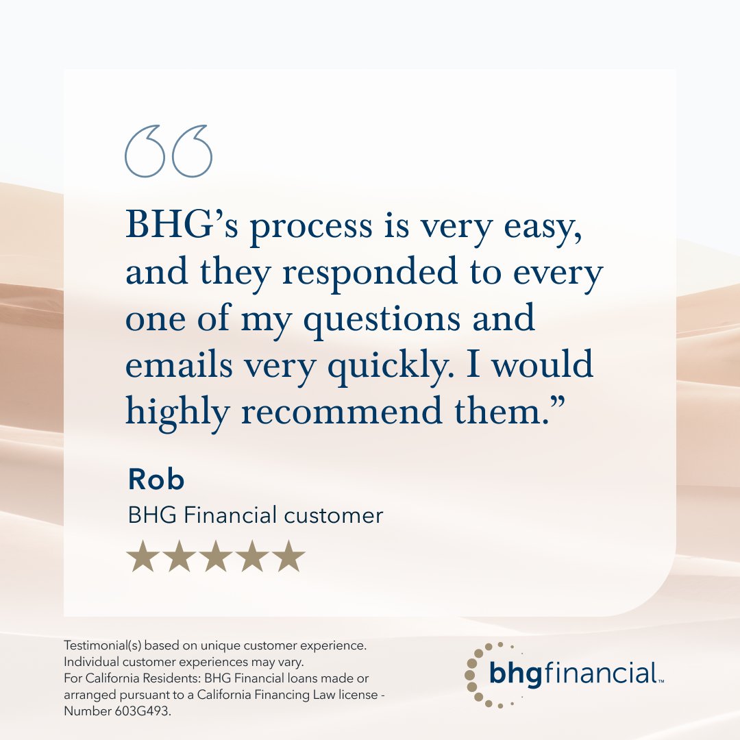 Fast. Easy. Reliable. That’s how funding should be. See why professionals trust BHG to help them reach their financial goals—with a seamless process and expert support every step of the way. Explore your loan options today: bit.ly/3E4SX6p