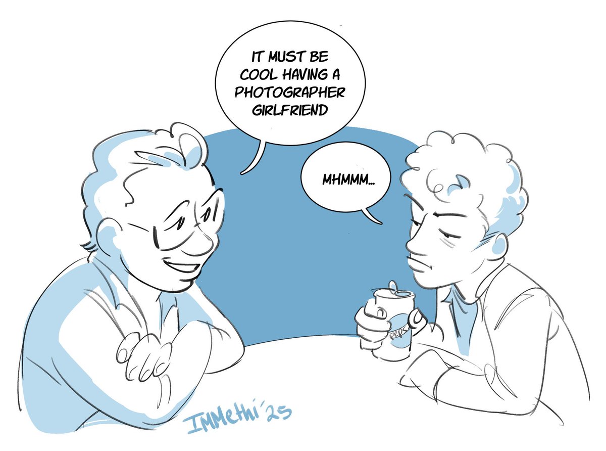 ImMethi's tweet image. Lynn Goldsmith showing Bruce Springsteen the dangers of dating a photographer