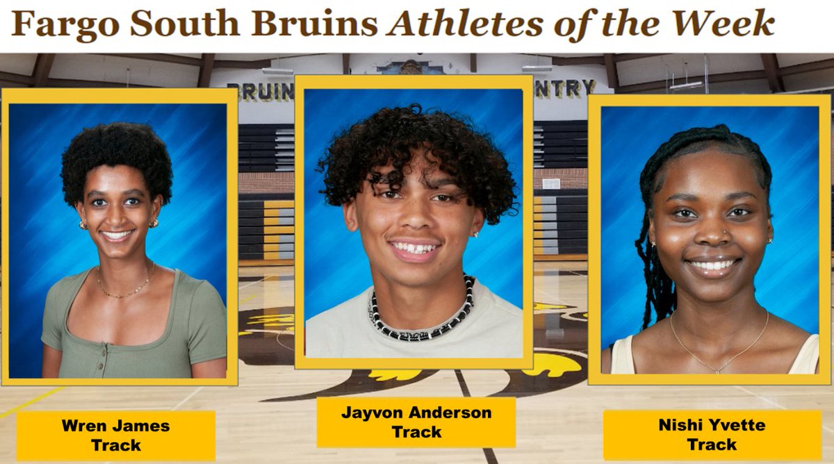 fshactivities's tweet image. Congratulations to Wren, Jayvon, and Nishi on being named Bruin Athletes of the Week! Great job on the tracks and fields last week! Go Bruins!