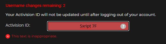 i dont really understand why we cant do 7F at the end of our name <a href="/CallofDuty/">Call of Duty</a> im very confused people been trying to do 7F in name &amp; clan tag for 3 call of dutys for some people it works some it doesn't 

it use to work on mine but now only in clan tag it works and some people