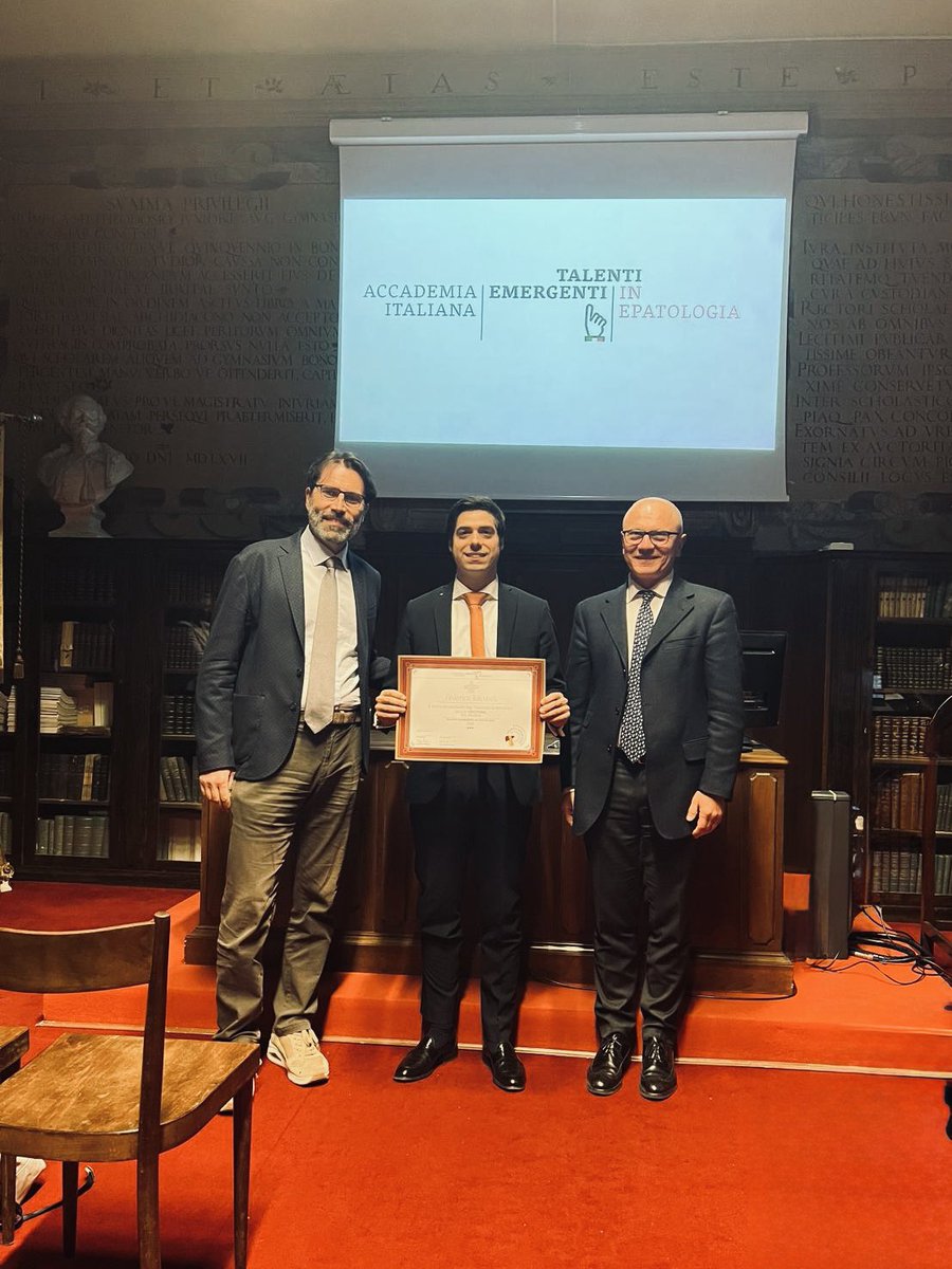Federico Ravaioli (@fedravaioli) on Twitter photo Deeply grateful for the #EmergingTalent in #Hepatology award, received at the historic Medical and Surgical Society of #Bologna.
Thanks to Professors Fabio Piscaglia, Pietro Invernizzi, and the entire scientific committee.
Proud to continue my clinical research at <a href="/Unibo/">UniversitĂ di Bologna</a>
#liverX Deeply grateful for the #EmergingTalent in #Hepatology award, received at the historic Medical and Surgical Society of #Bologna.
Thanks to Professors Fabio Piscaglia, Pietro Invernizzi, and the entire scientific committee.
Proud to continue my clinical research at <a href="/Unibo/">UniversitĂ di Bologna</a>
#liverX