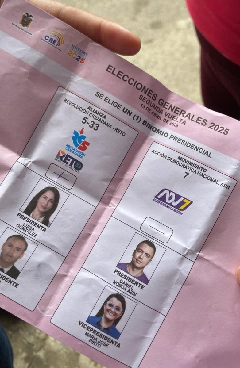 ⚫ Papeletas rayadas en el casillero de la finalista; en provincia de El Oro para que sea depositada en la urna.

Los GDO pasan por las casas entregandola y USD 30.