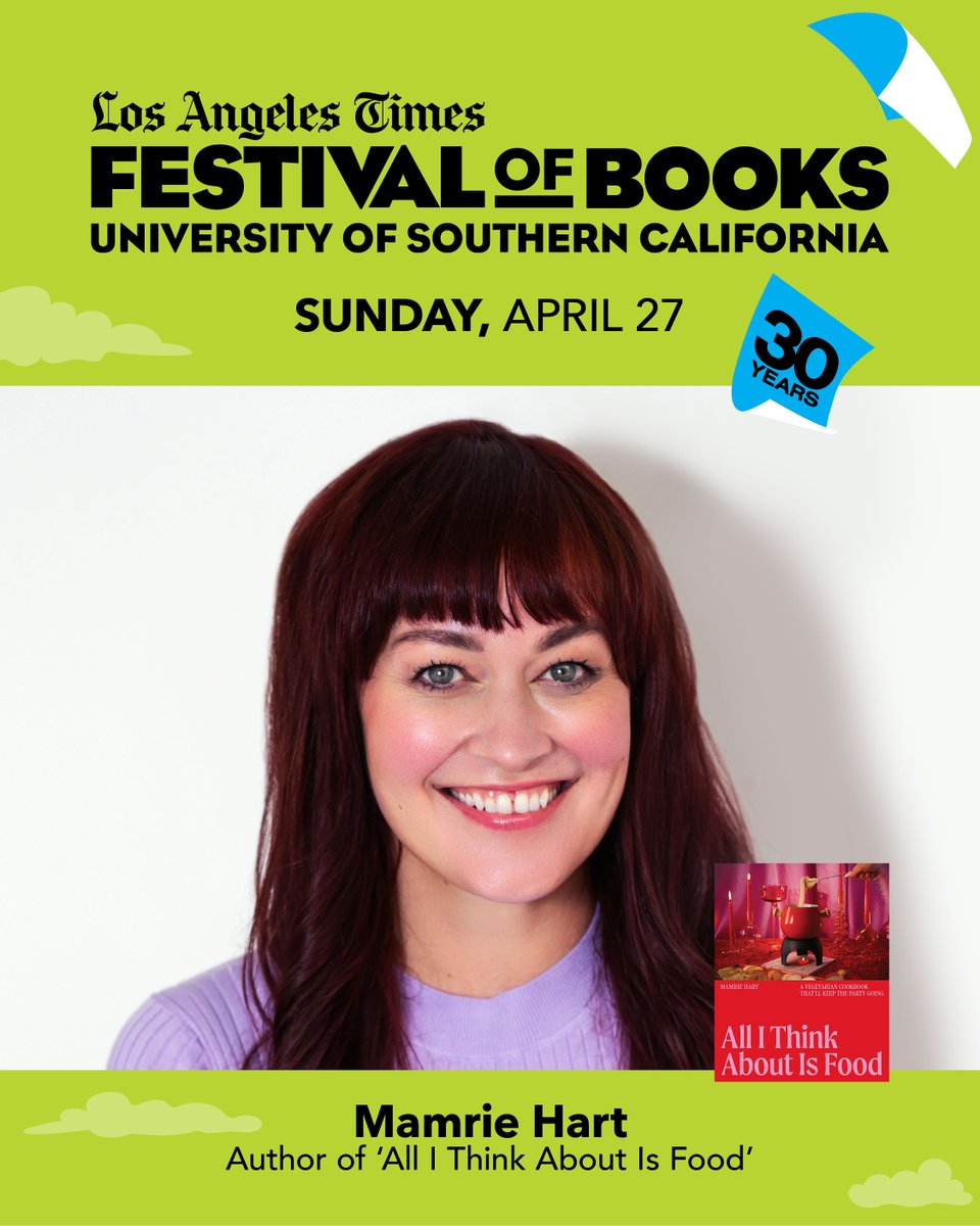 LA Times Festival of Books (@latimesfob) on Twitter photo Comedian, podcaster, and bestselling author <a href="/mametown/">mamrie hart</a> is coming to #bookfest! 🤣🎙️
After penning two hilarious memoir-style books -- the second accompanied by a sold-out tour -- this month she's releasing a vegetarian dinner party cookbook! Join as she takes the Cooking Stage on Comedian, podcaster, and bestselling author <a href="/mametown/">mamrie hart</a> is coming to #bookfest! 🤣🎙️
After penning two hilarious memoir-style books -- the second accompanied by a sold-out tour -- this month she's releasing a vegetarian dinner party cookbook! Join as she takes the Cooking Stage on