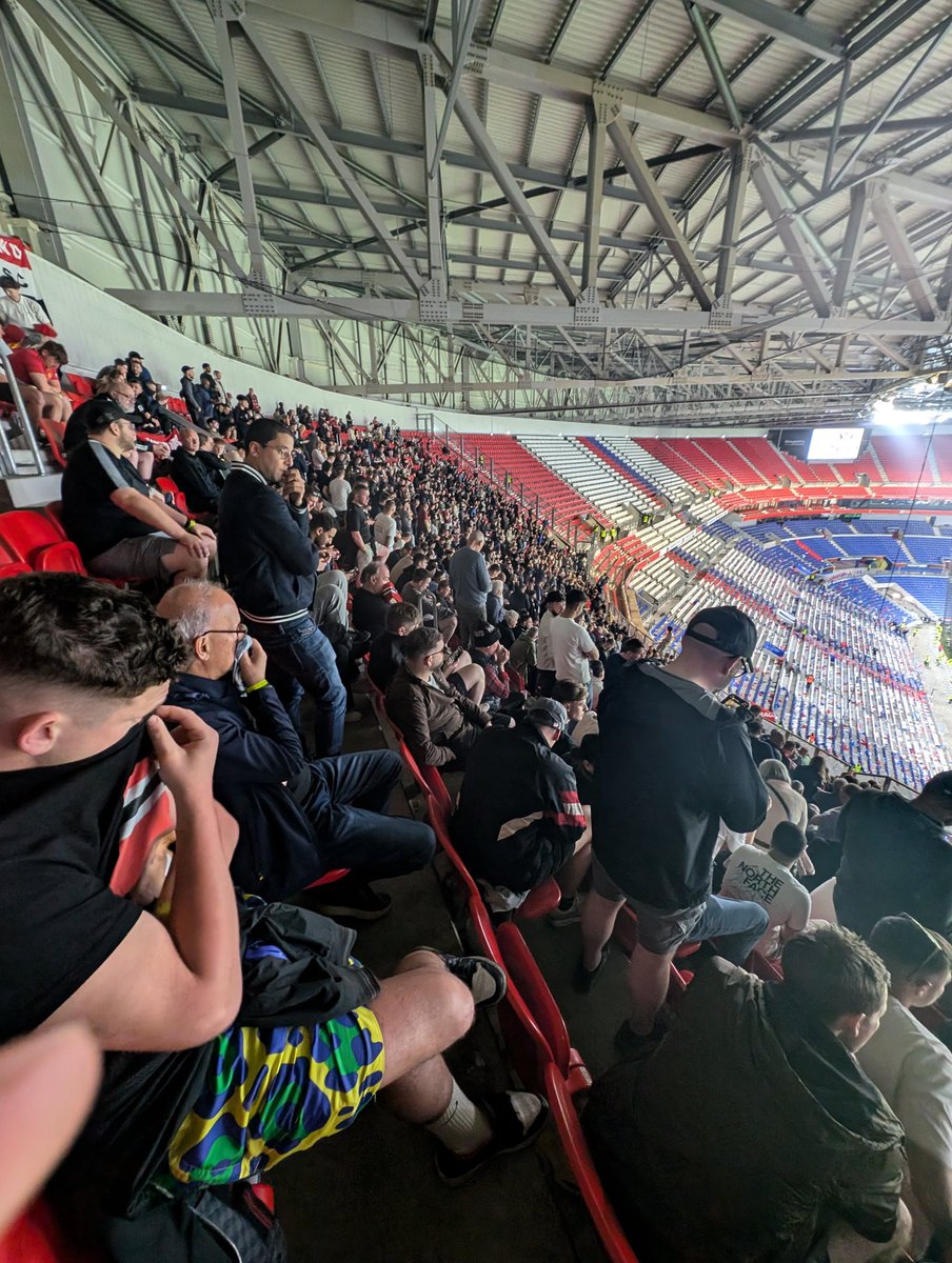 United fans pepper sprayed at full time trying to use the toilet in Lyon. Bussed into stadium from a collection point miles away, metro down and an hour's holdback after the game. UEFA/ French Police once again treating fans terribly.