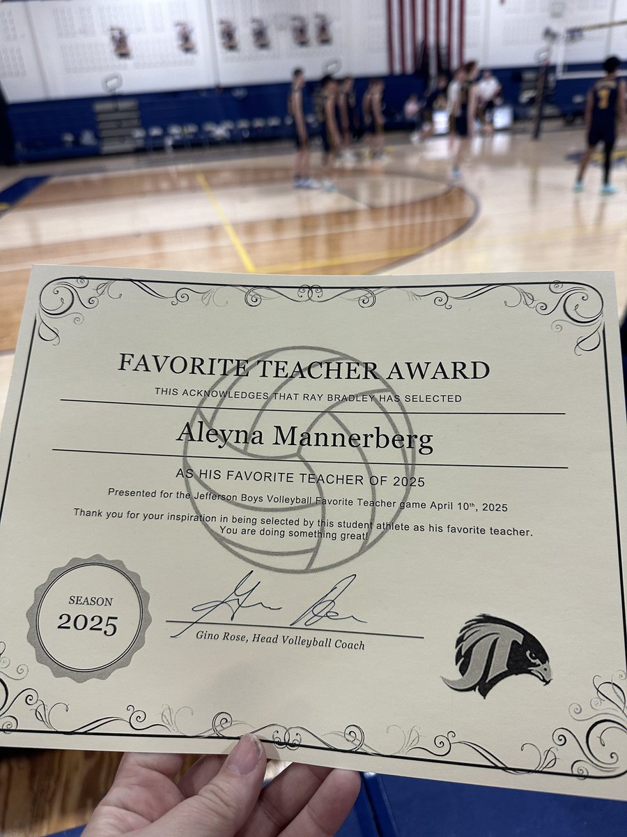 MsMannerberg's tweet photo. Love that @jthsathletics Boys Volleyball does this. It’s such an honor to support my students! https://t.co/awxv467Cv9