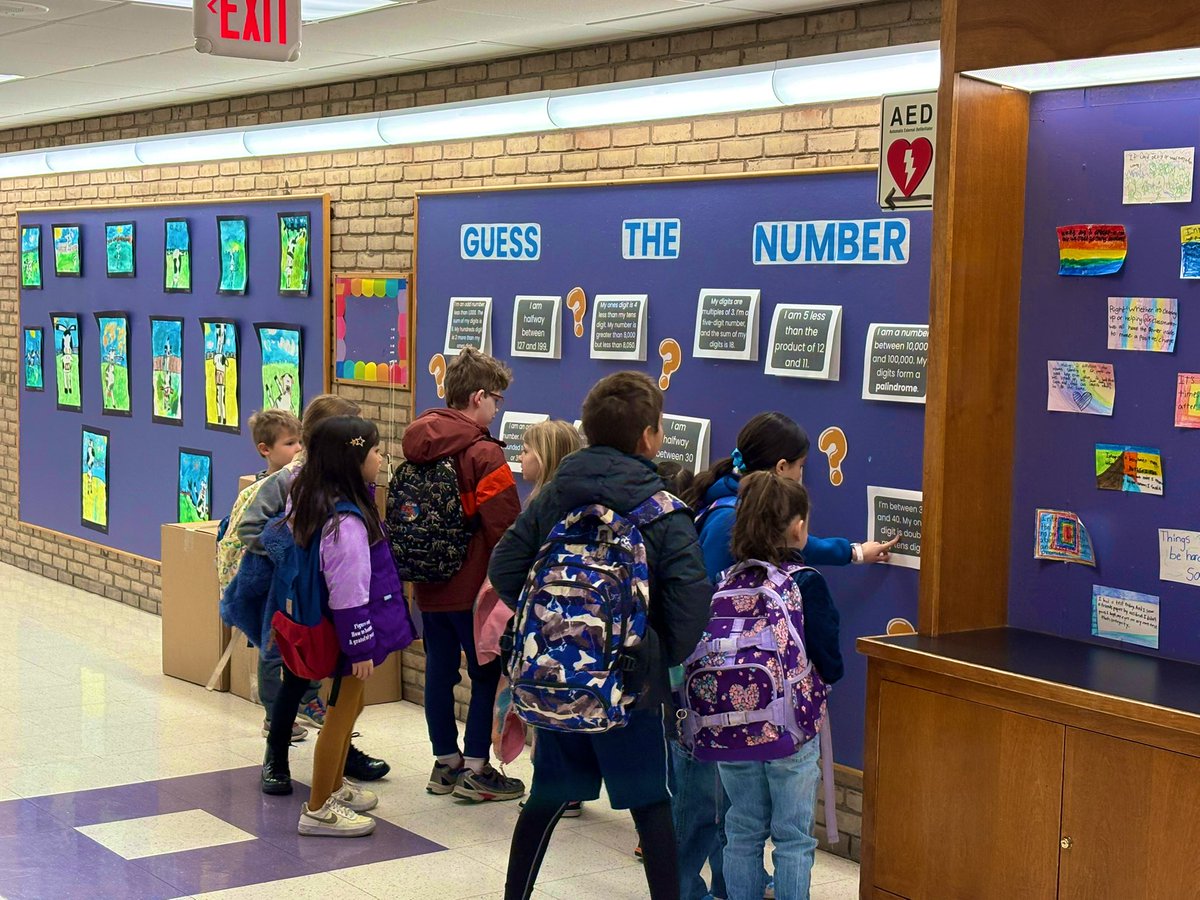 elona_coku's tweet photo. Ms. Plate did it again! She’s stopping traffic in the halls every morning with her amazing interactive math bulletin boards. The kids can’t get enough—learning and fun all in one spot! #MathMagic #WOSchool #WeAreChapaqua https://t.co/v6tDhoXyz4