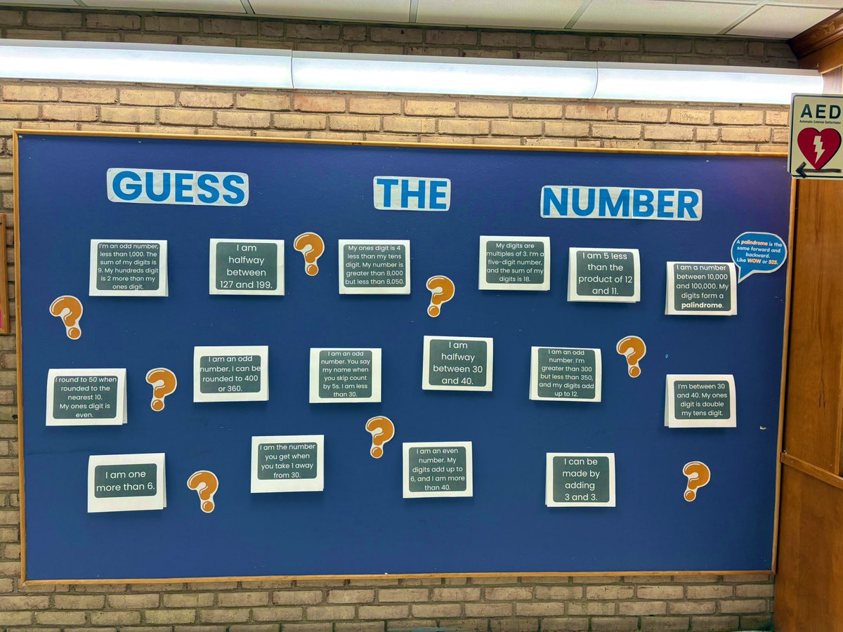 elona_coku's tweet photo. Ms. Plate did it again! She’s stopping traffic in the halls every morning with her amazing interactive math bulletin boards. The kids can’t get enough—learning and fun all in one spot! #MathMagic #WOSchool #WeAreChapaqua https://t.co/v6tDhoXyz4