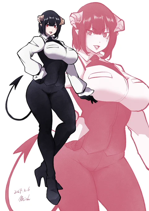 #フォローしなくていいから俺の描いた女キャラ見てくれ 基本的に"恵まれた"体格の女性しか描かない とと鼠蹊部が眩しい #ひめごう のトーチャーさん
