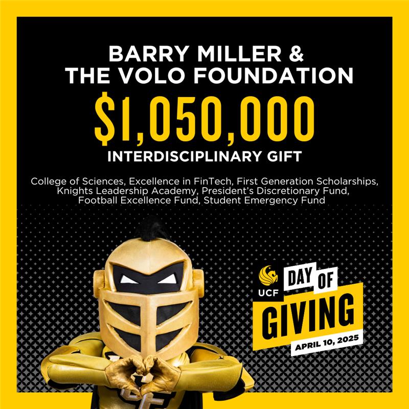 UCF (@ucf) on Twitter photo Thank you to Barry Miller & the <a href="/VoLoFoundation/">VoLo Foundation</a> for this incredibly generous gift to support the future of Knights in <a href="/UCFSciences/">UCF College of Sciences</a>, <a href="/UCFBusiness/">UCF Business</a>, <a href="/UCFKnights/">UCF Knights 🌴</a> and <a href="/SSWBatUCF/">UCF Student Success and Well-Being</a>! ✨ Thank you to Barry Miller & the <a href="/VoLoFoundation/">VoLo Foundation</a> for this incredibly generous gift to support the future of Knights in <a href="/UCFSciences/">UCF College of Sciences</a>, <a href="/UCFBusiness/">UCF Business</a>, <a href="/UCFKnights/">UCF Knights 🌴</a> and <a href="/SSWBatUCF/">UCF Student Success and Well-Being</a>! ✨