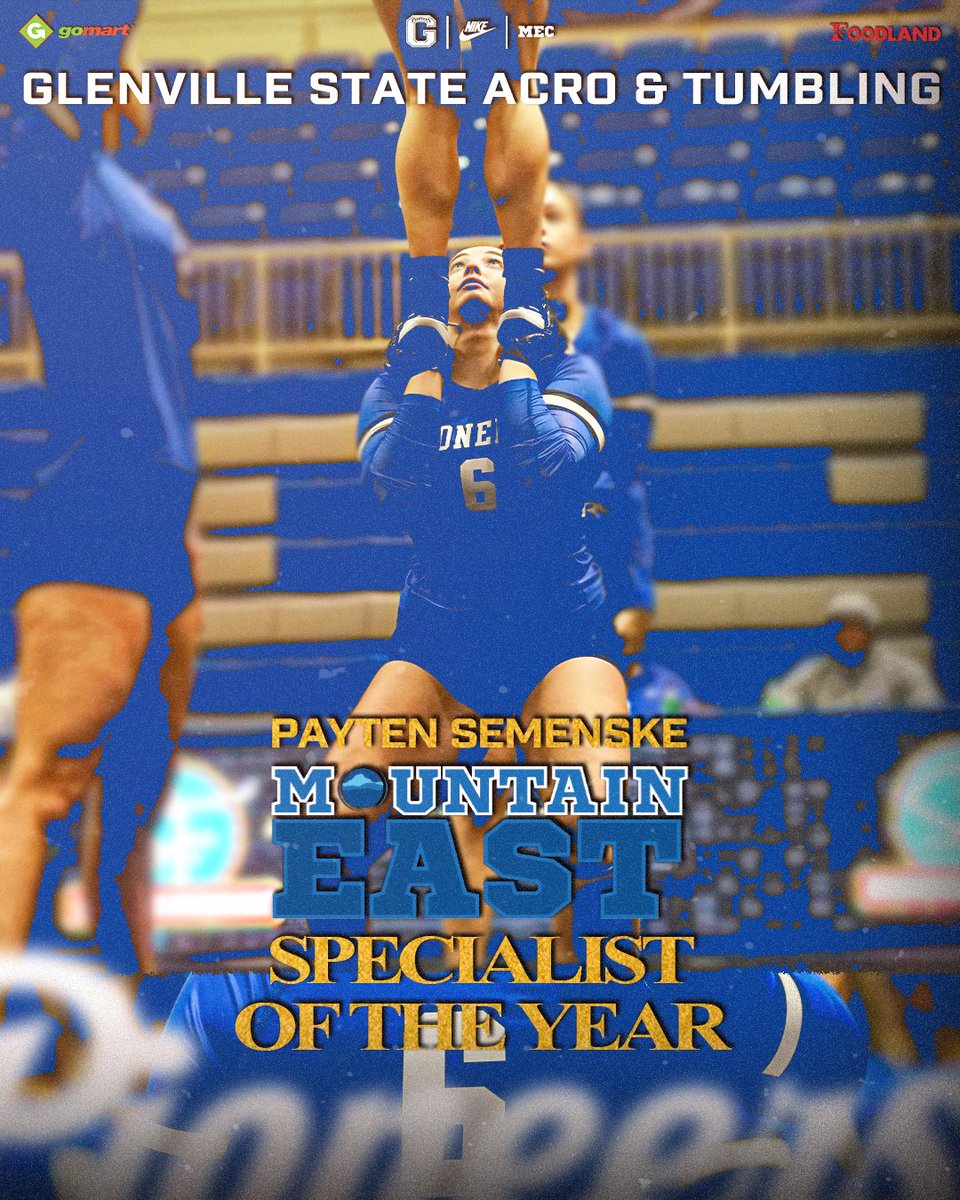 Glenville State A&T (@gsuacrotumbling) on Twitter photo 𝐒𝐏𝐄𝐂𝐈𝐀𝐋𝐈𝐒𝐓 𝐎𝐅 𝐓𝐇𝐄 𝐘𝐄𝐀𝐑!
Payten Semenske is <a href="/TheMountainEast/">Mountain East Conf.</a> Specialist of the Year!🌟
🗞️ bit.ly/43TTTFf
#GoPioneers 𝐒𝐏𝐄𝐂𝐈𝐀𝐋𝐈𝐒𝐓 𝐎𝐅 𝐓𝐇𝐄 𝐘𝐄𝐀𝐑!
Payten Semenske is <a href="/TheMountainEast/">Mountain East Conf.</a> Specialist of the Year!🌟
🗞️ bit.ly/43TTTFf
#GoPioneers