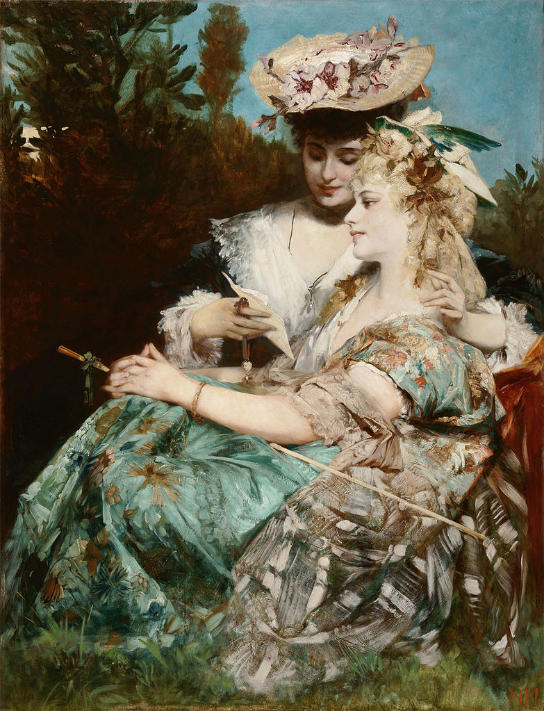 wikivictorian's tweet photo. The Love Letter, by Austrian painter Hans Makart (1875). In private collection. https://t.co/9FJJ7gSWsE