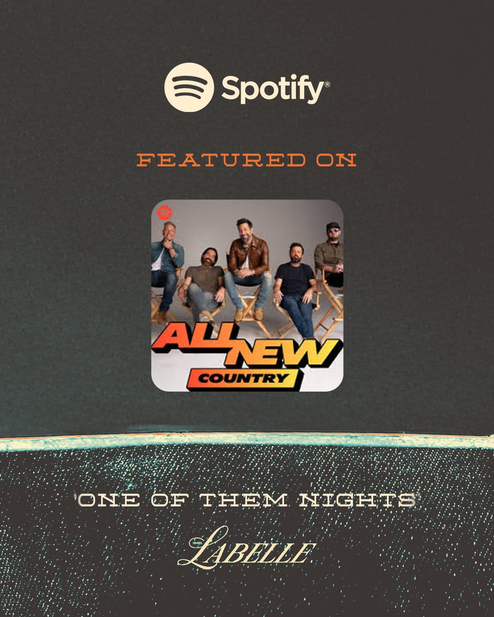 Labellecountry's tweet photo. My first editorial playlisting! Thank you so much @SpotifyCanada @Spotify for the support on my new single ‘One of Them Nights’ 💚🎶 Seeing my name on this playlist is SO COOL!! Go check it out on #Spotify’s #AllNewCountry! 

#newmusic #countrymusic #chrislabelle https://t.co/AbFyVryEmd