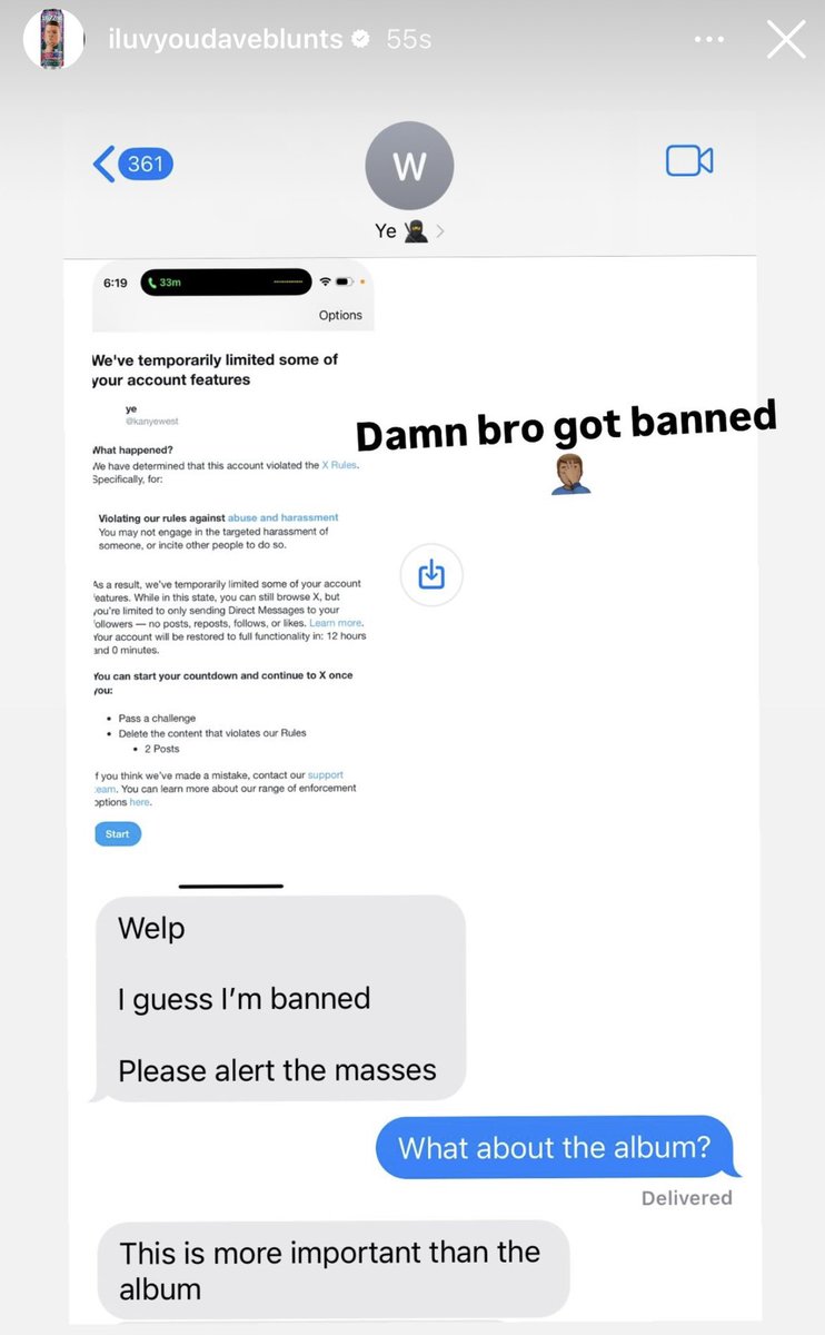 nfr_podcast's tweet photo. Kanye has been banned on X/Twitter

“Please alert the masses” — (Via Dave Blunts) https://t.co/eXsidkdzho