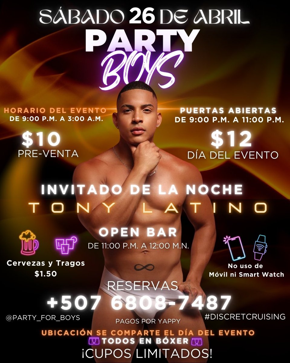 ESTAMOS LISTO PARA UN NUEVO ENCUENTRO!🍆🍆

NO TE LO PIERDAS Y RESERVA TU ENTRADA💪🏼

PREMIOS DURANTE LA NOCHE🔥

MUCHO MORBO, DESEO Y LUJURIA🔥🔥

🔥Whatsapp 6808-7487🔥