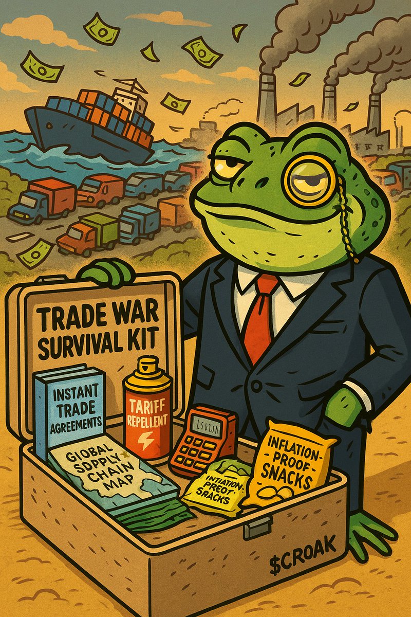 TheTariffToad's tweet photo. Markets in shambles. Toad’s chillin.

#CROAK #TariffToad #CT #PumpFun #Solana https://t.co/ywFmadnOMW