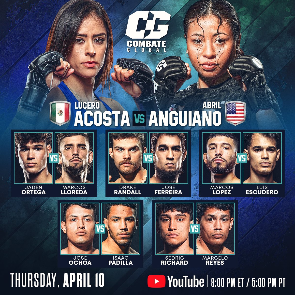 #CombateGlobal Easy to watch, hard to miss!
🗓️Thursday, April 10th
⏰8:00 pm ET
📍LIVE and FREE youtube.com/live/EzK4ZluiQ…