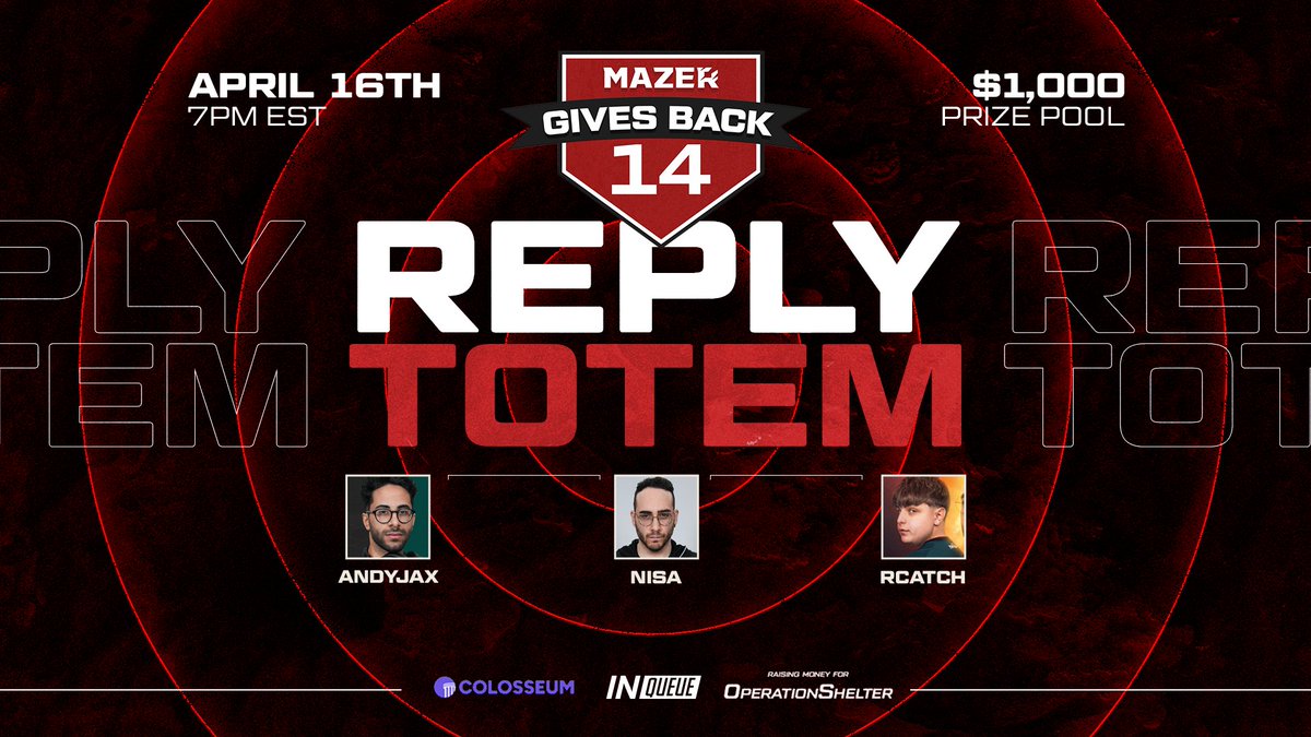Welcome <a href="/Reply_Totem/">REPLY TOTEM</a> to <a href="/MazerHQ/">Mazer</a> Gives Back!

<a href="/AndyJax_/">AndyJax</a> | <a href="/NisaGG_/">Nisa</a> | <a href="/rCatch8/">rCatch</a>