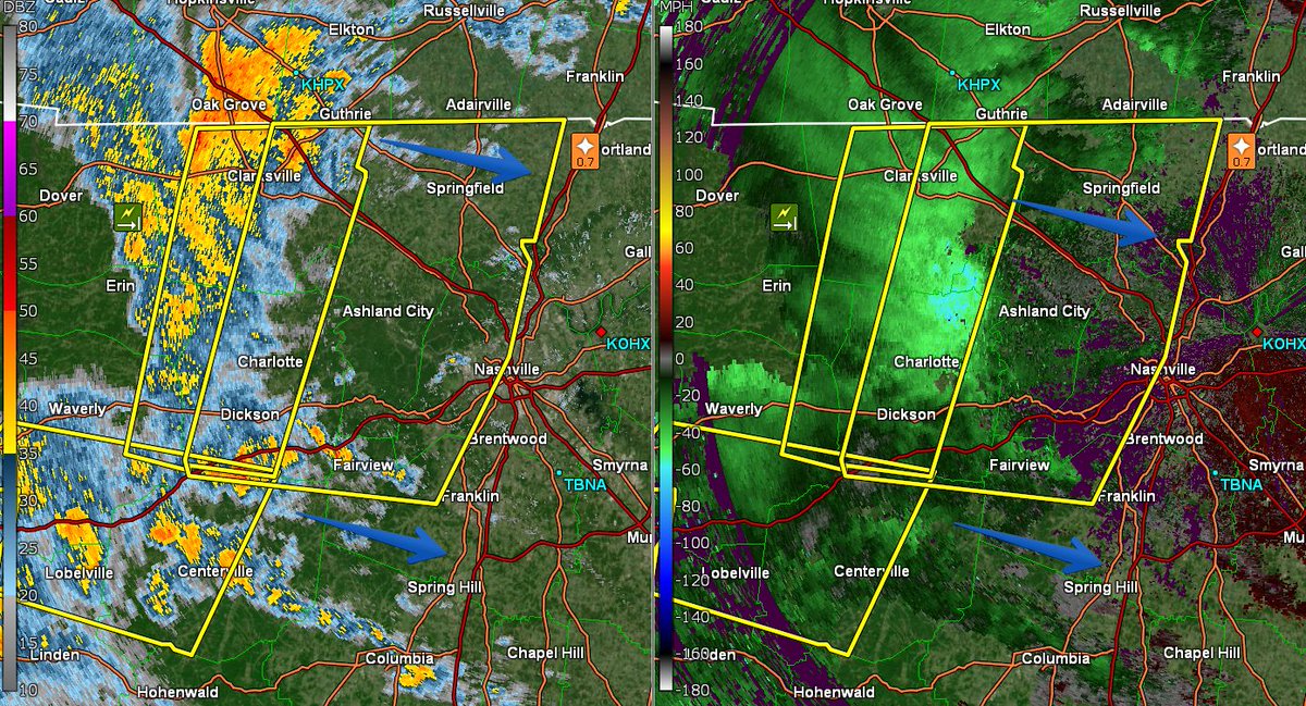NashSevereWx's tweet photo. New Severe Thunderstorm Warning for Western Davidson Co. and NW WillCo. for wind gusts up to 60 mph and hail up to 0.75". No tornado concerns rn. We are live here https://t.co/rgeAdakpce https://t.co/808co3Dtg7