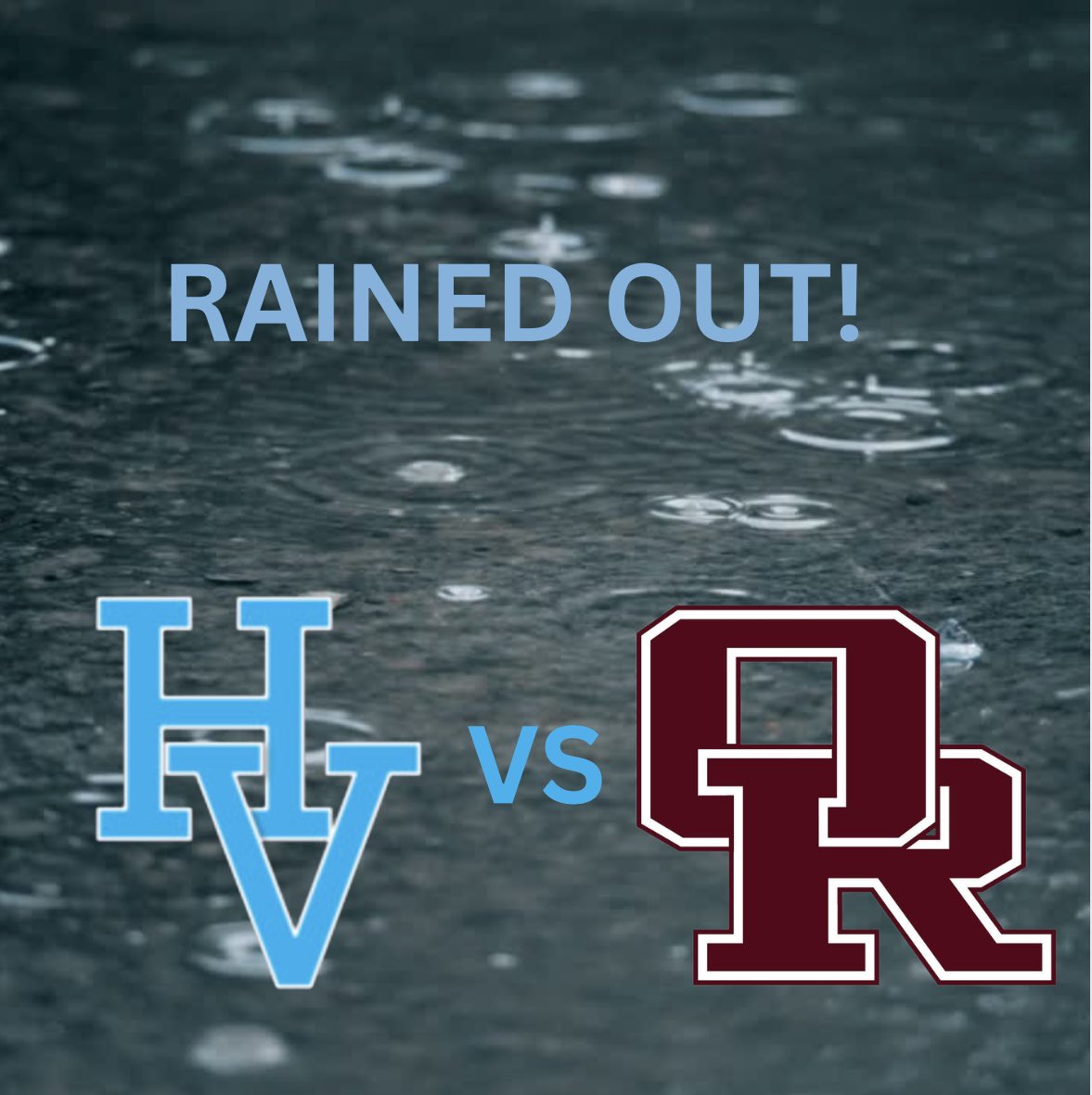 Tonight’s baseball game has been postponed due to weather. Stay safe and dry—makeup date will be announced soon! #RainOut #HVAbaseball2025