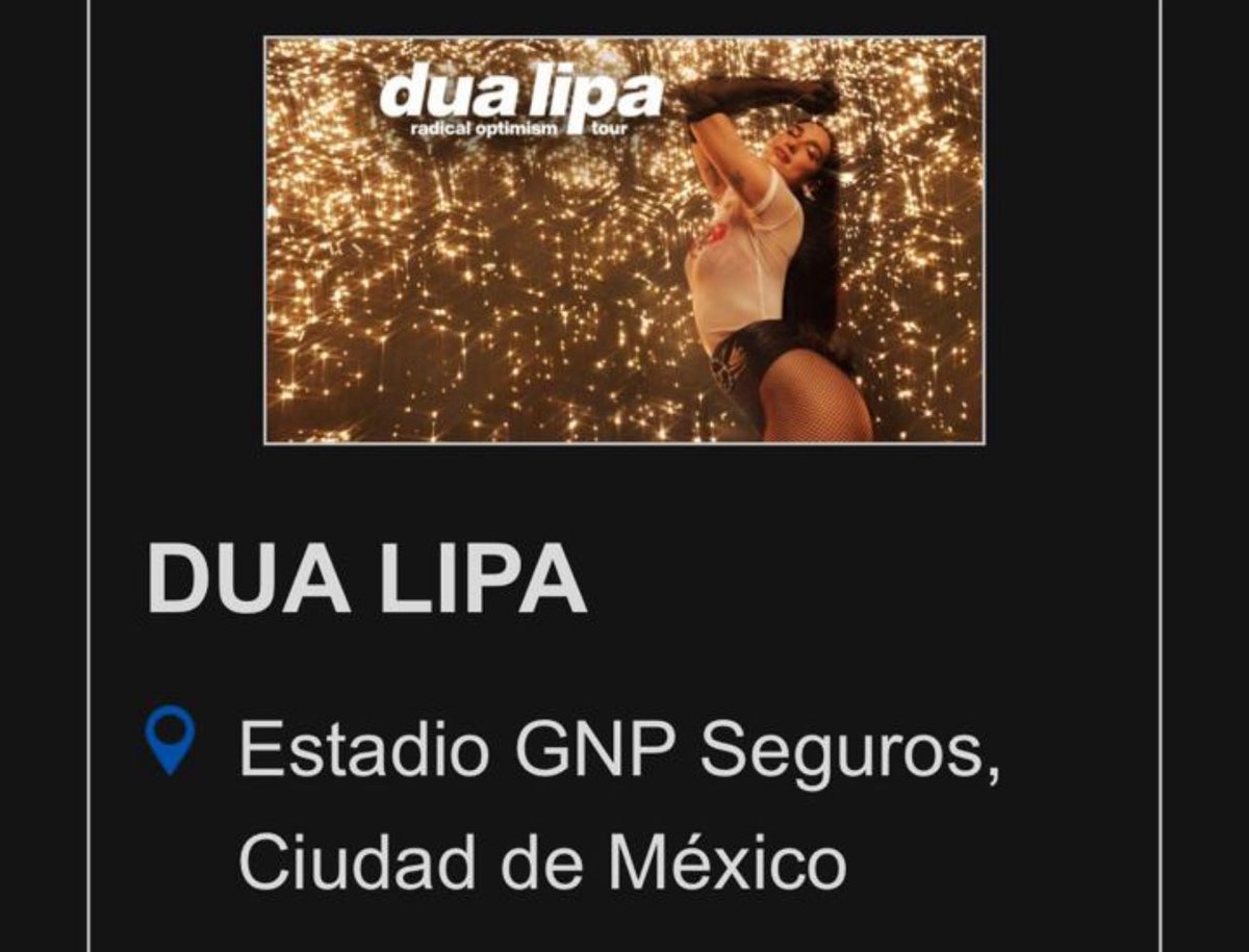 Se venden boletos para DUA LIPA en Estadio GNP 2 de diciembre: 
💺 2 boletos Naranja 19C
🖨️ Boletos digitales (se transfieren en persona y sin apartados ni adelantos) ✨
#dua #dualipa #dualipamexico