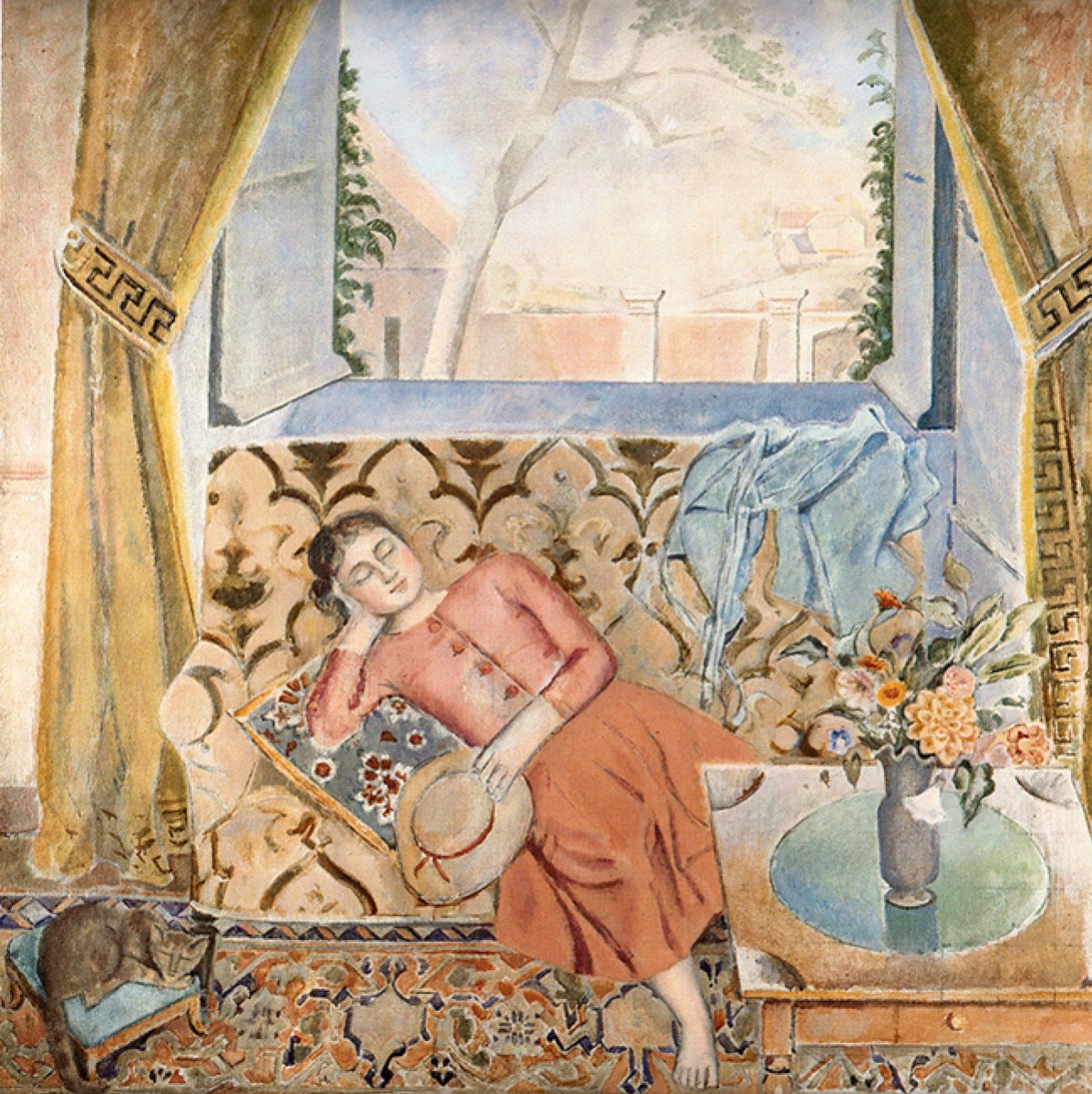 バルテュス、BALTHUS、黄金の午後、希少な額装用画集より、新品高級額 バルテュス （Balthus、1908-2001） 『黄金の午後』 （Golden afternoon）