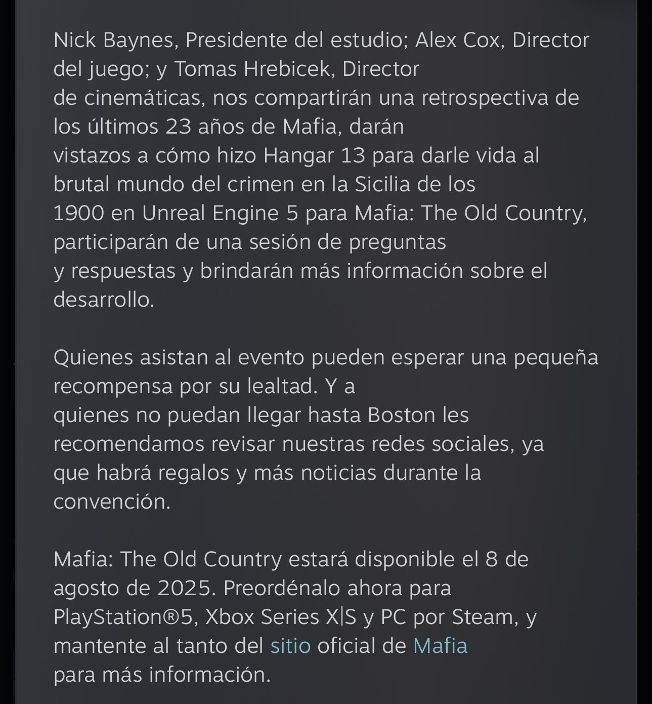 Antes de GTA 6! Mafia The Old Country tem data de lançamento vazada antes da hora
