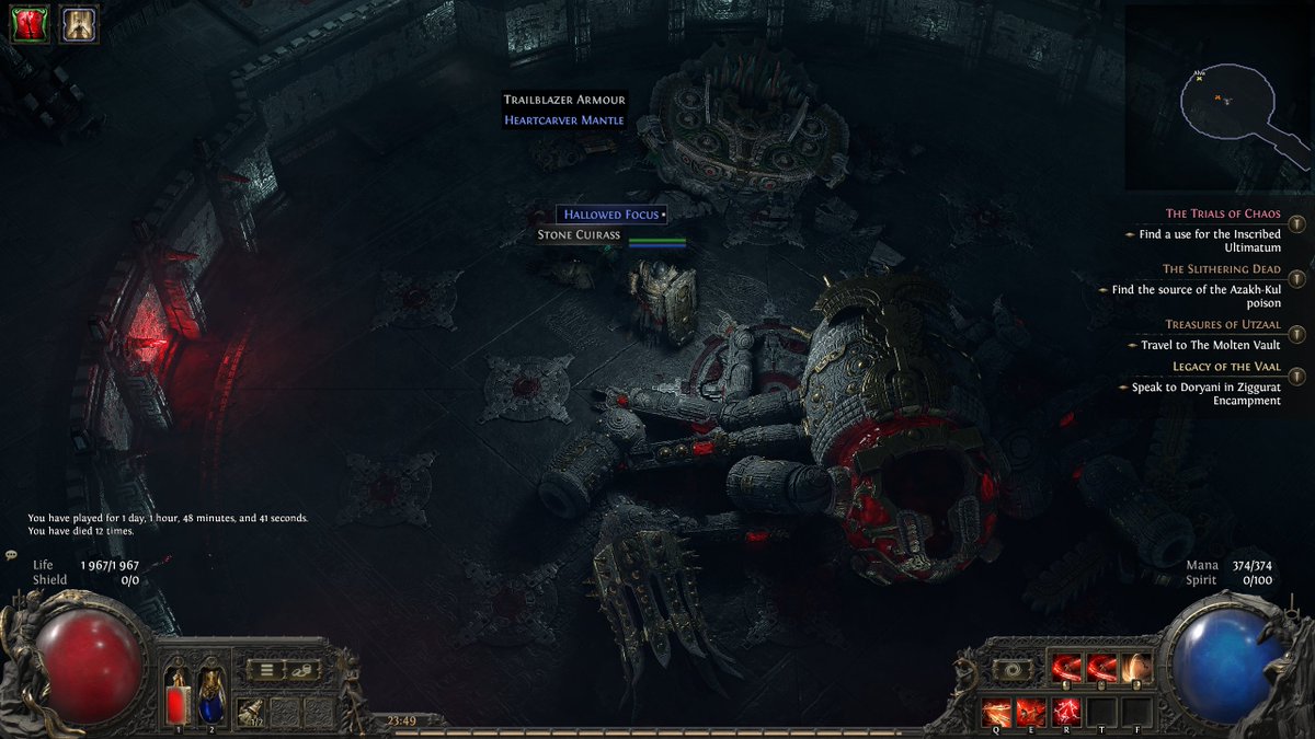 SchmataB's tweet photo. POE2 0.2.0 campaign finished in about 26hrs. SSF Warrior Smith with only 1st ascendency done, using Rake. it was great. thanks @pathofexile for a lot of fun https://t.co/Pw4969q80S