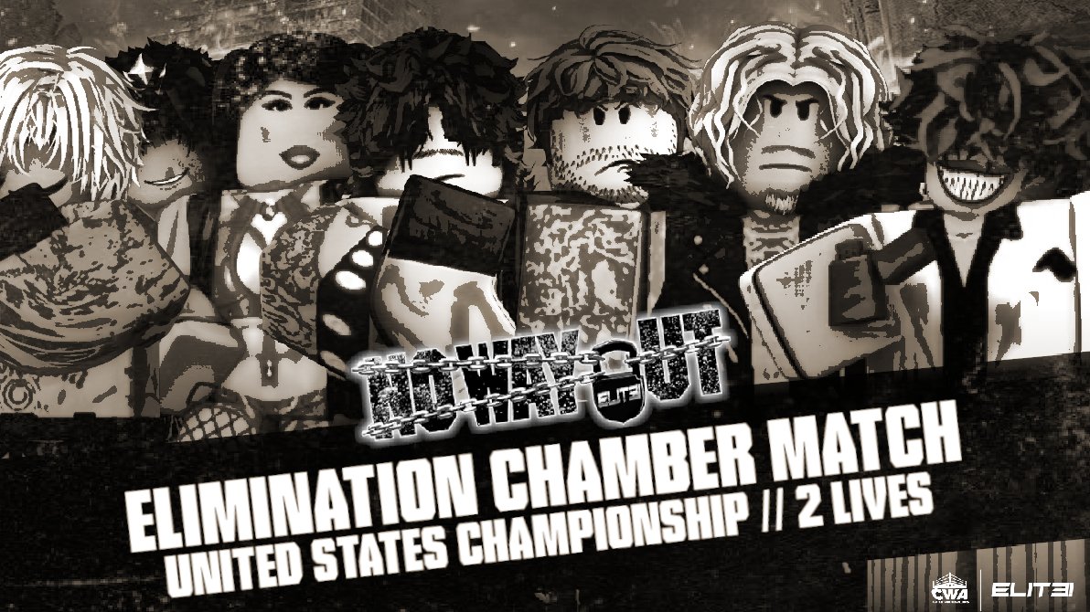 ELITEONROBLOX's tweet photo. The United States Championship is on the line at No Way Out in a Chamber Match.

#AriesExpan Vs #ChrisEthan Vs @LoveYourAri Vs @EvanDuranRW Vs @Mischief_RW Vs @JasonEffectRW  Vs #KingEthel 

Who will punch their ticket to wrestlemania as the USC? 
#ELIT3NoWayOut https://t.co/Bb21o1WH2n