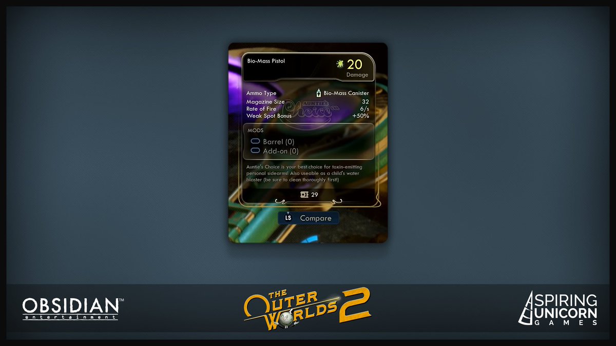 AspiringUGames's tweet photo. Our benevolent corporate overlords have confirmed in triplicate that we are now allowed to say:

LOOK AT THE COOL UI WE MADE FOR  #TheOuterWorlds2 alongside the incredible folks .@Obsidian https://t.co/zL4JS7GMPJ