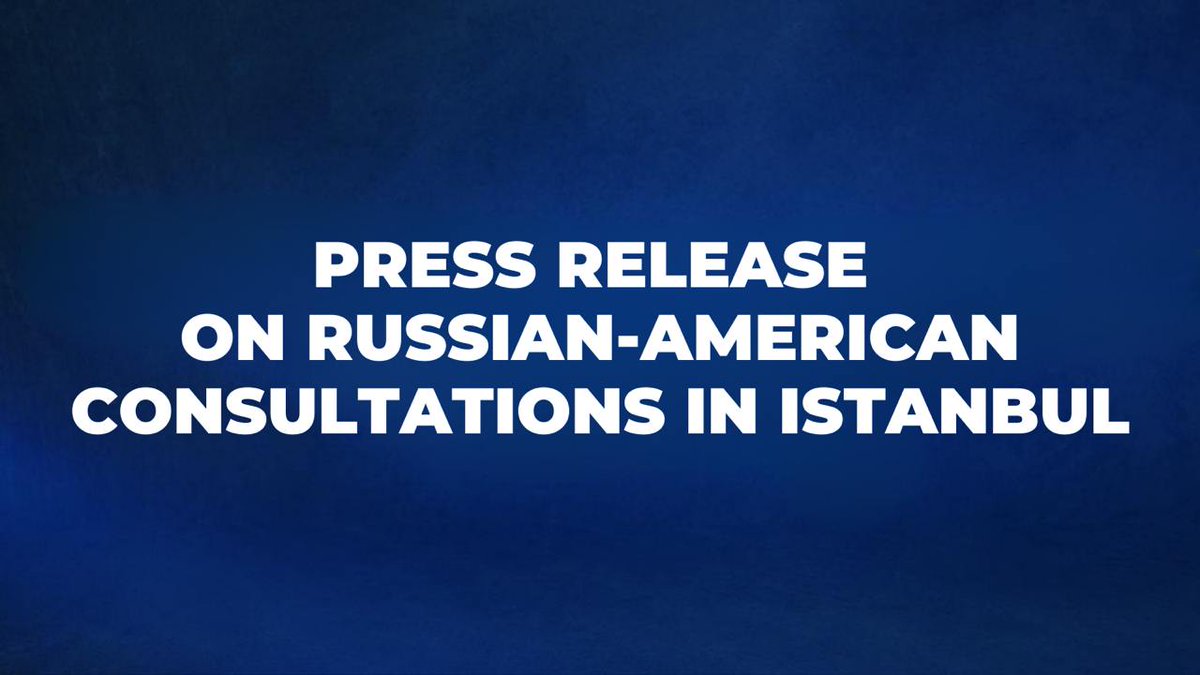 🇷🇺🇺🇸 April 10 marked a round of Russian-American expert consultations in Istanbul, aimed at normalising the operations of the diplomatic missions of both nations and addressing accumulated bilateral “irritants.”

👉 t.me/MFARussia/24383

#RussiaUS