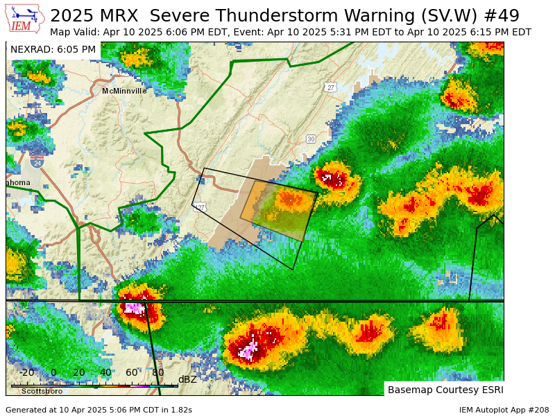 VictoriaCavWx's tweet photo. MRX expires Severe Thunderstorm Warning for Bradley, Hamilton, Meigs [TN] https://t.co/GKUupfmeH6 https://t.co/8ZQS1C86qv