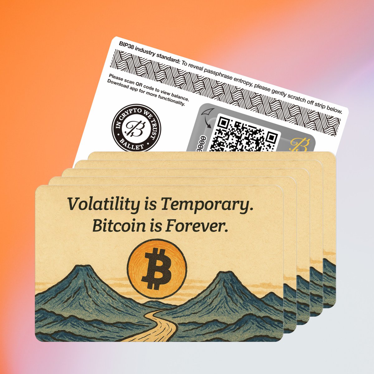 Volatility is temporary. $BTC is forever. Grab Ballet #Bitcoin Gift Card  Set (5-pack) special edition today! → https://t.co/sz0sUcgX3r 🧊Secure &  simple cold storage wallet 🧊 Bitcoin-only support 🧊 5-pack for $49  #cardoftheweek #