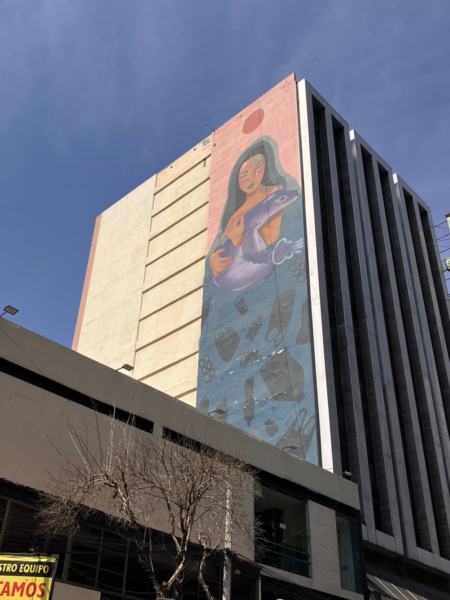 VeroSantamariaC's tweet image. Cerca del Senado de la República se encuentra este mural, en lo alto de un edificio, con un claro mensaje: Los plásticos contaminan los mares y AMENAZAN a las especies marinas que habitan esos ecosistemas.

Que el arte no deje de sensibilizarnos #SinPlásticos #SinPopote 🌊🦭🐋🐟