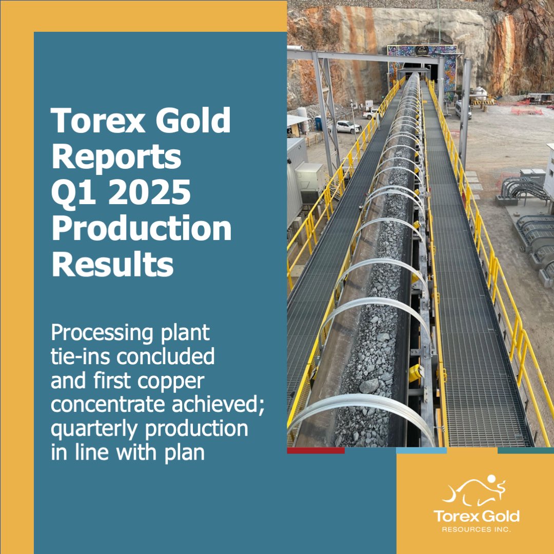We have released our Q1 production results, with production in line with expectations amidst significant achievements associated with the Media Luna Project. Read more here: torexgold.com/news-and-media…
