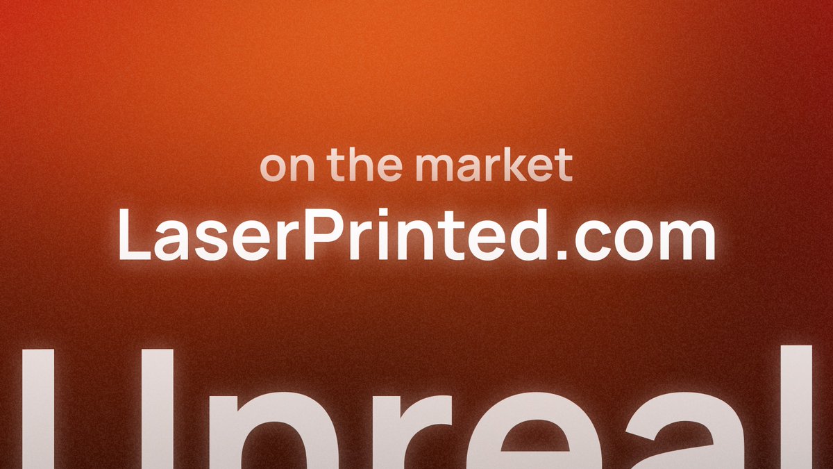 🚨 LaserPrinted .com 🚨
💸 Accepting reasonable 3-figure offers – Today Only
🔥 DM to submit your offer before it’s gone!

We’re brokering this clean, versatile domain - perfect for a print business or ecom brand.

#DomainForSale