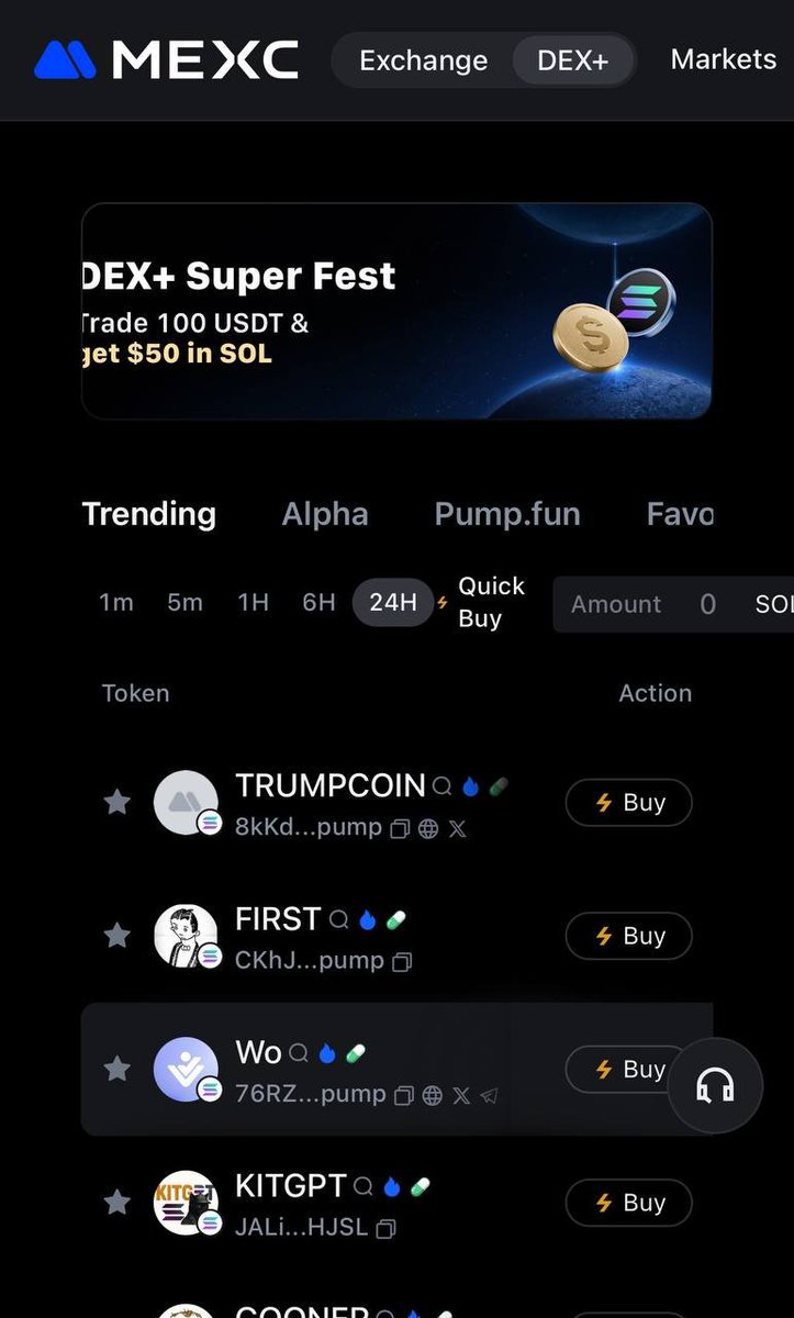 FirstMeme_SOL's tweet photo. We are currently trending TOP 2 on MEXC! 🙌 https://t.co/so5WBD852P
