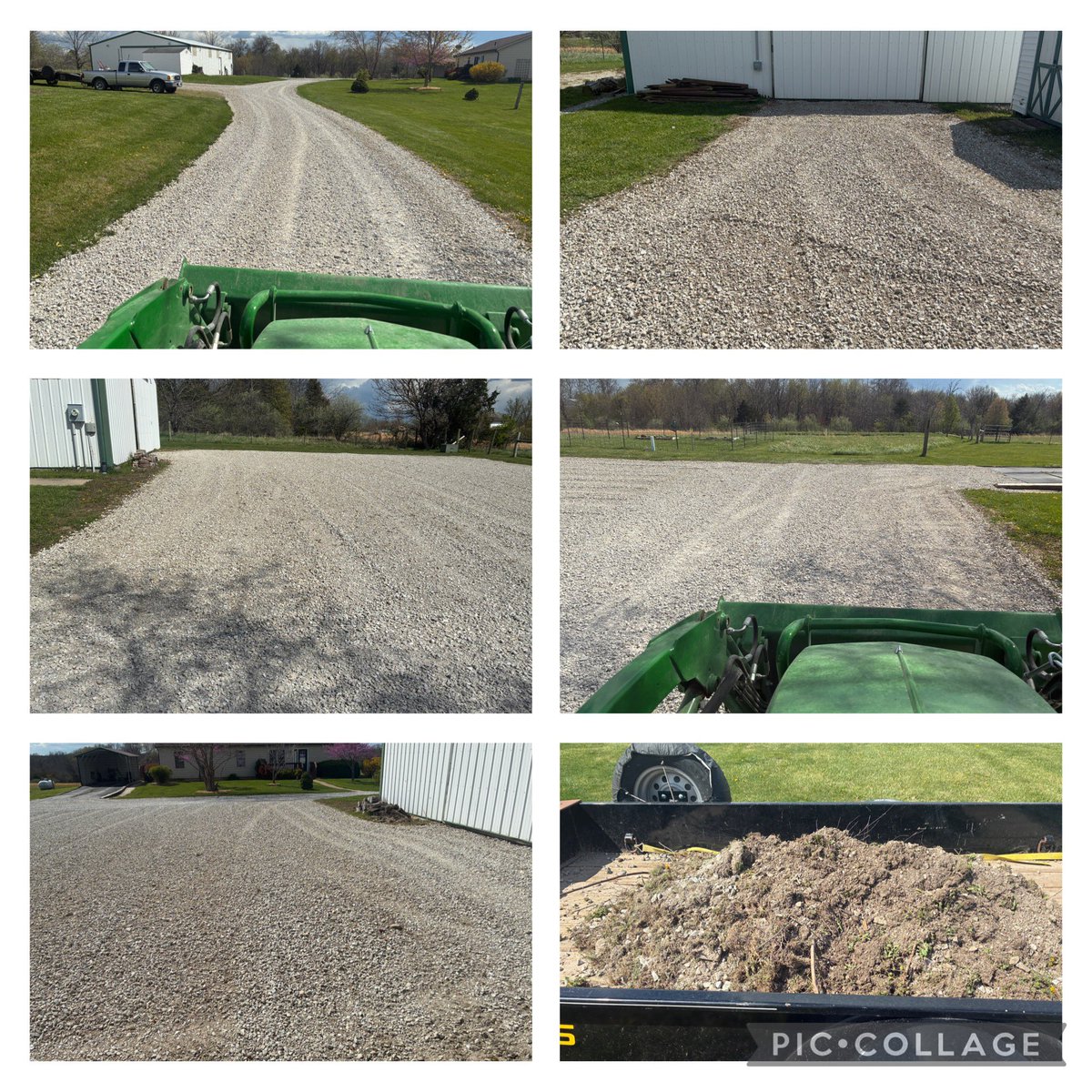 kostertsd's tweet photo. This long driveway &amp; 2 large gravel areas by the barn turned out great with no new gravel added! https://t.co/z4pnb2JYIs