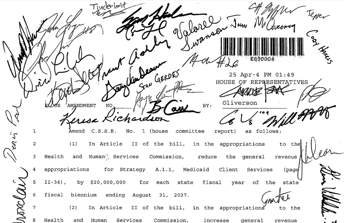 jonathan_covey's tweet photo. Rep. Oliverson's amendment to increase funding by $40 million to Thriving Texas Families Program under debate right now. Rep. Harris Davila's amendment to the amendment increases this to $70 million per biennium. #txlege https://t.co/1Zk9NhlgZw