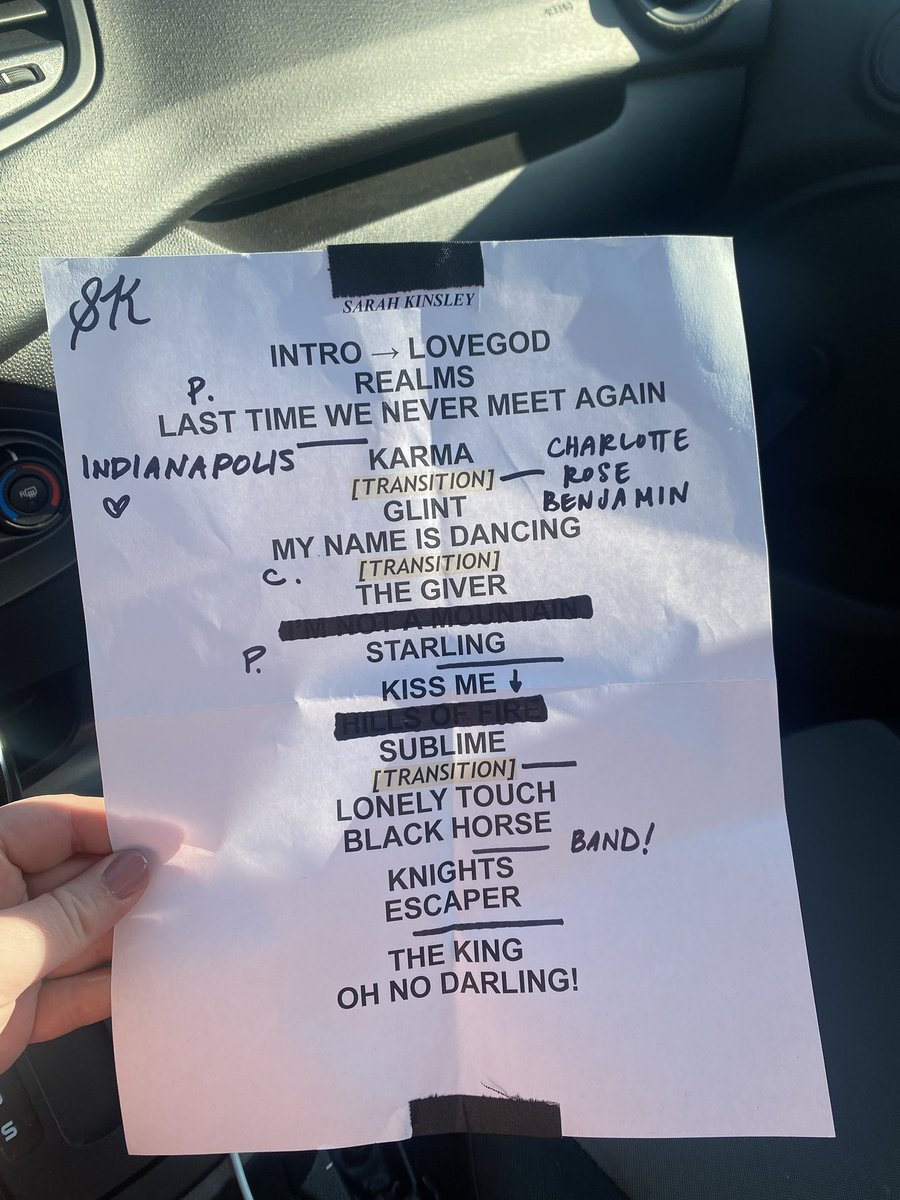 for those who may have worried about “lonely touch” and “kiss me” (cover) being exclusive to columbus… worry not! an updated setlist from indy appears to show otherwise ❣️