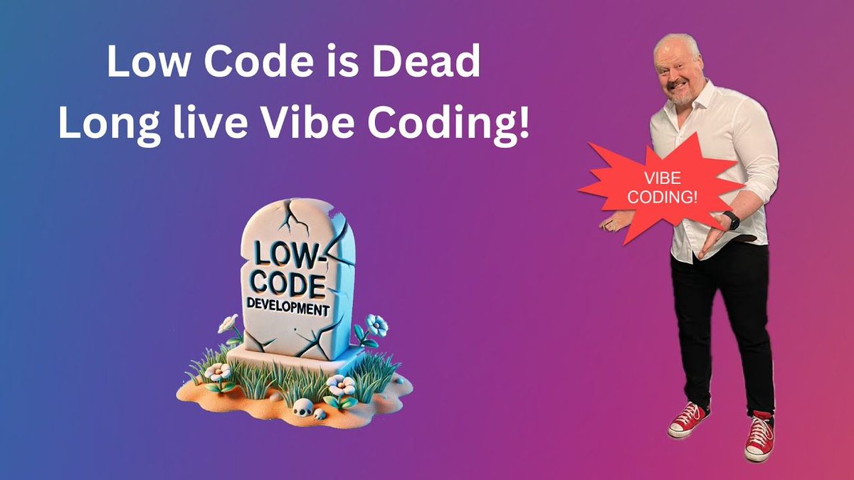 Low-code is Dead. Long live Vibe Coding! 😲

Can using #VibeCoding eliminate the need for #lowcode solutions? 

📺 Video: youtu.be/TMtFKkmkPdc 
📝 Blog: readyxrm.blog/2025/04/10/low…