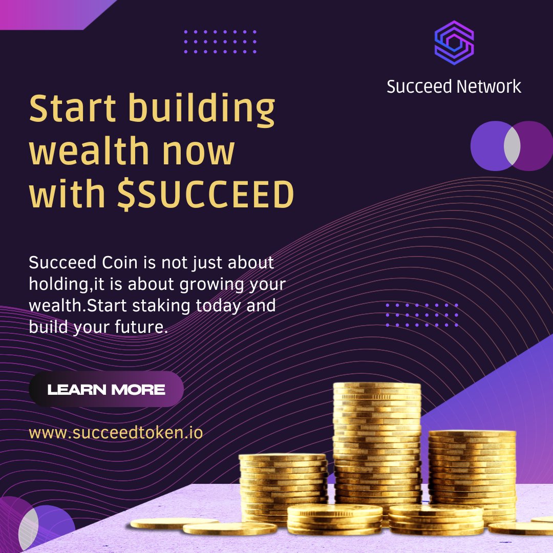 SucceedNetwork's tweet photo. 💼 Succeed Coin is not just about holding, it’s about growing your wealth. 📈

💰 Start staking today and build your future. 🚀

📈 Secure your stake today!

#CryptoTrading #Bitcoin2025 #DeFiFuture #SucceedCoin #Dogecoin #Blockchain https://t.co/0OJUWvnTHB